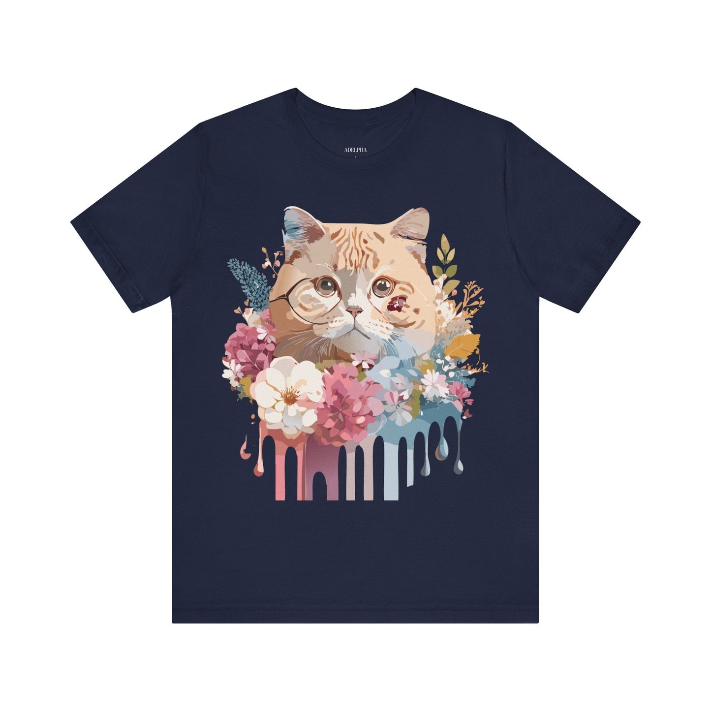 Cat Graphic Tee Unisex Short Sleeve Vintage Inspired Art Design Adelpha
