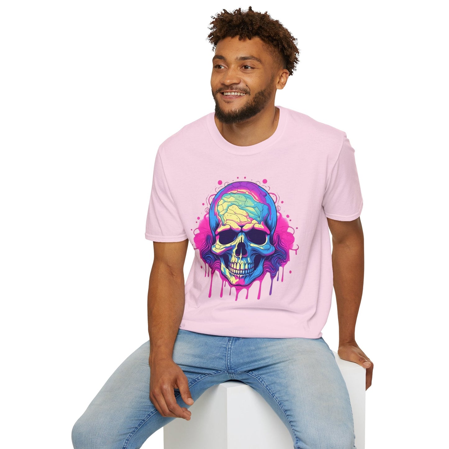 Skull Tee Shirt Unisex Skeleton Design Gildan Softstyle 64000 Ring Spun Cotton Tee