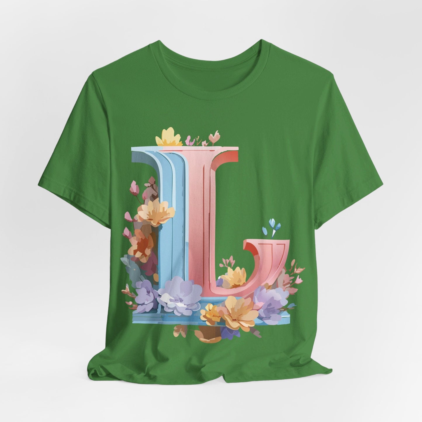 Letter L Shirt Graphic T Shirt Unisex Short Sleeve Vintage Inspired Artwork By Adelpha