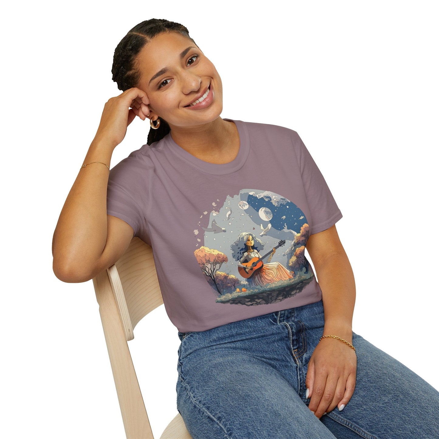 Womens Graphic T Shirt Art Design Tee Unisex Softstyle Cotton Shirt Everyday Comfort Durable Wear
