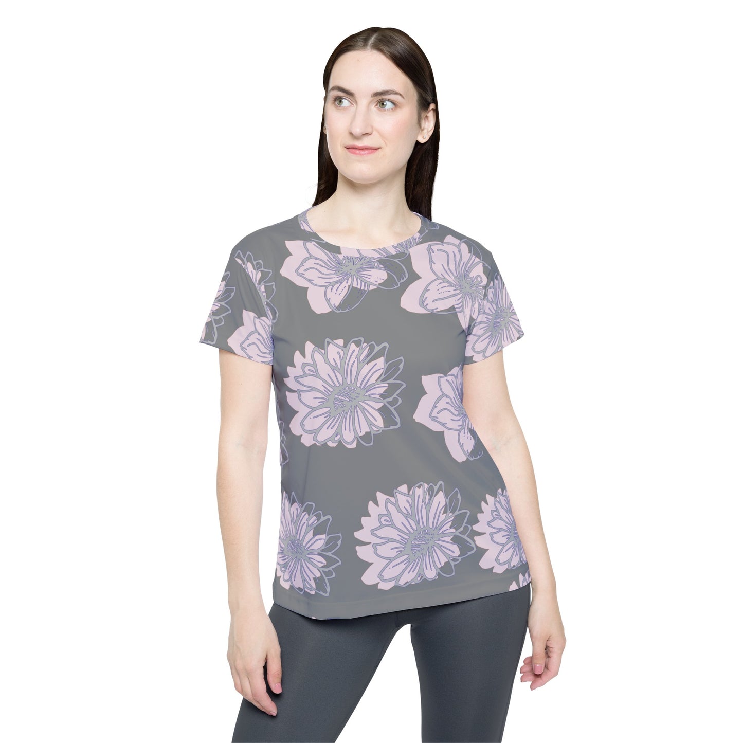 Camiseta de poliéster con estampados florales