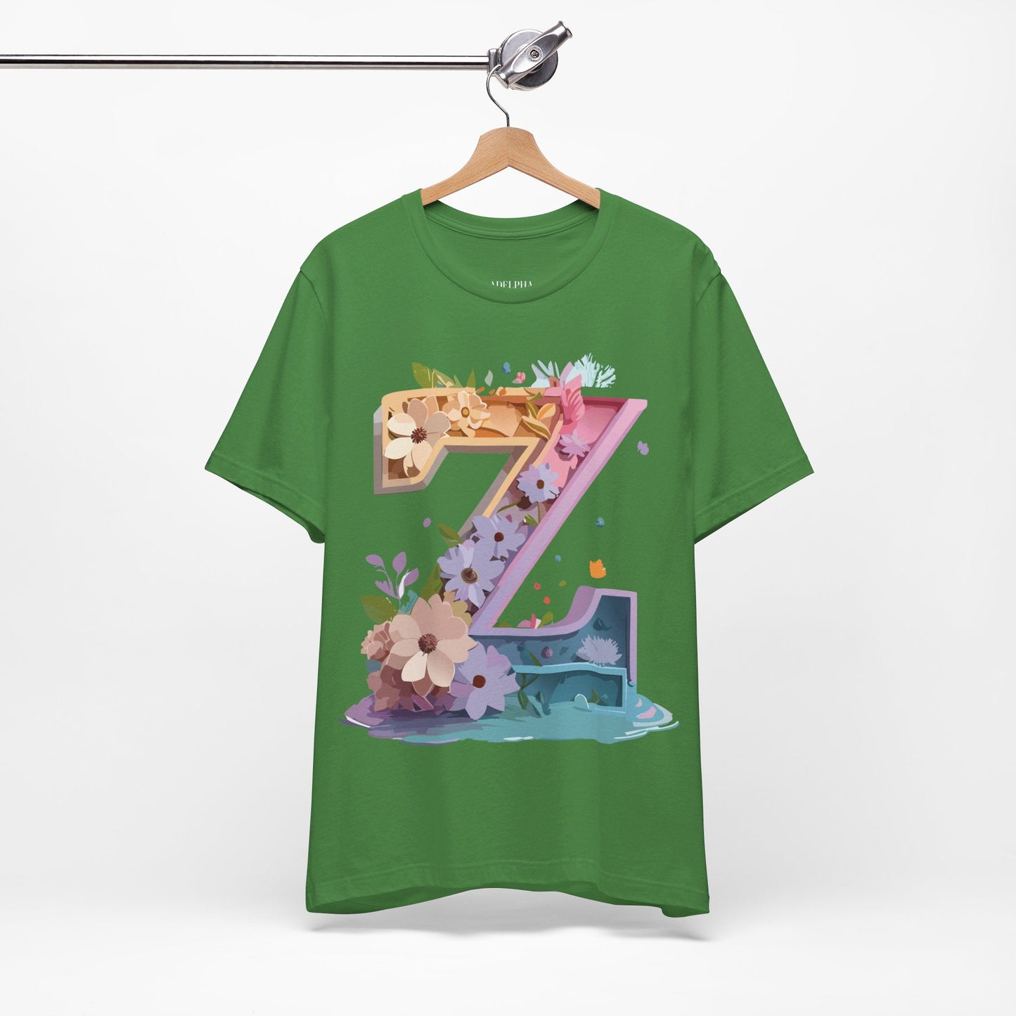 Letter Z Shirt Unisex Graphic Tee Adelpha Vintage Inspired Artwork Short Sleeve Jersey