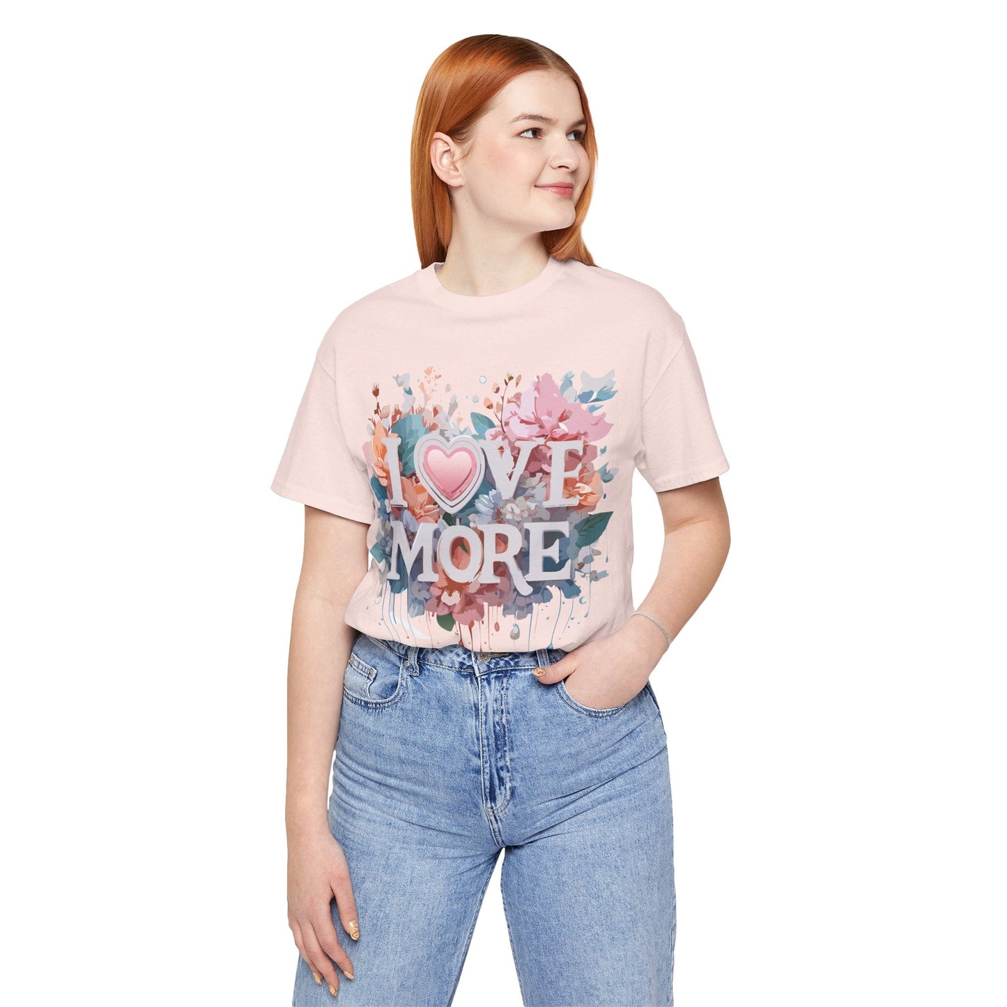 Valentine Day Graphic Unisex 100 Cotton Vintage Artwork with Love and Flower Design Tee 17