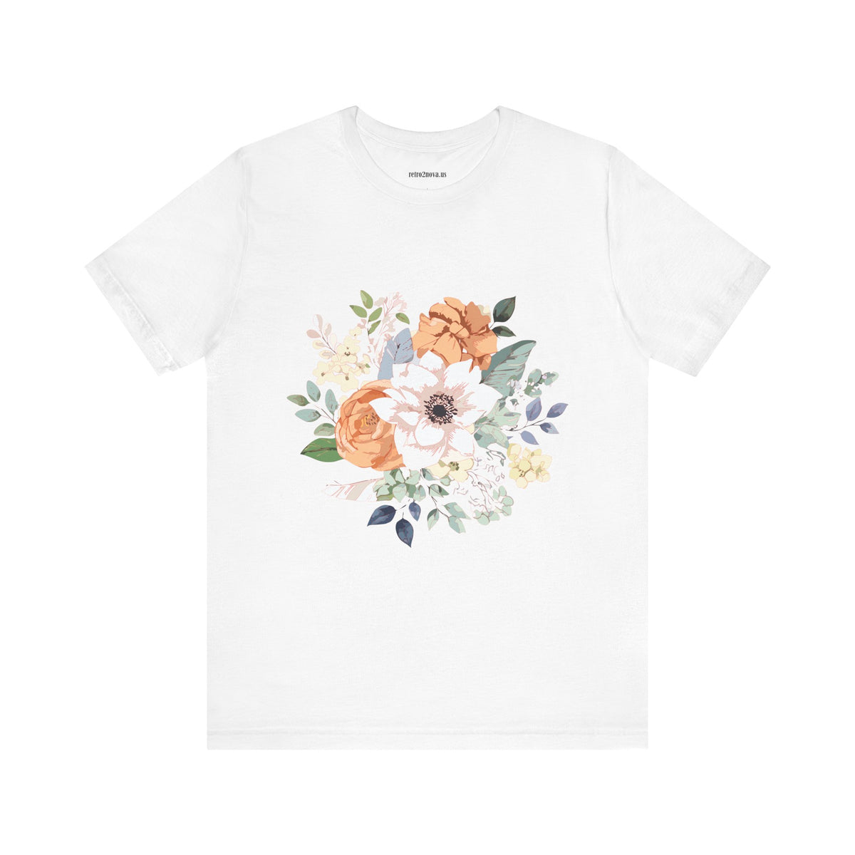 Floral Graphic Unisex Cotton Bella+Canvas Tee with Flowers Design ab9