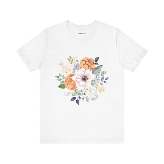 Floral Graphic Unisex Cotton Bella+Canvas Tee with Flowers Design ab9