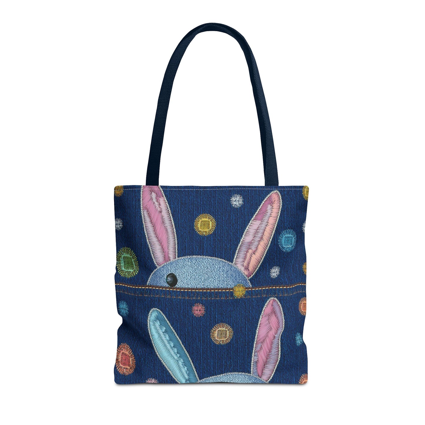 Denim Fabric Imitation Print Unisex Canvas Bag Poly Spun 3 Sizes Tote Bag 192-1