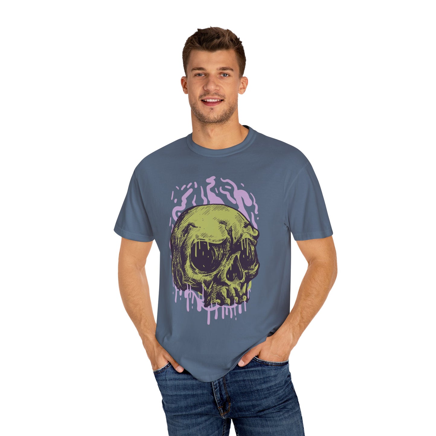 Tee-shirt unisexe en coton avec tête de mort 