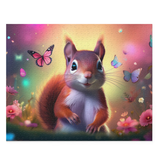 Puzzles-58 Kids Squirrel Puzzle 500-Piece | Floral Squirrel Puzzle 500-Piece, Animals Kids Puzzles Size: 16" x 20",  Ages 9+