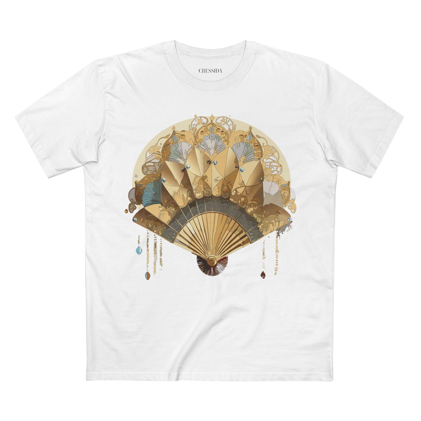 Antique Fan Graphic Design T-Shirt Unisex 100 Cotton Floral Carnival Artwork Tee 20