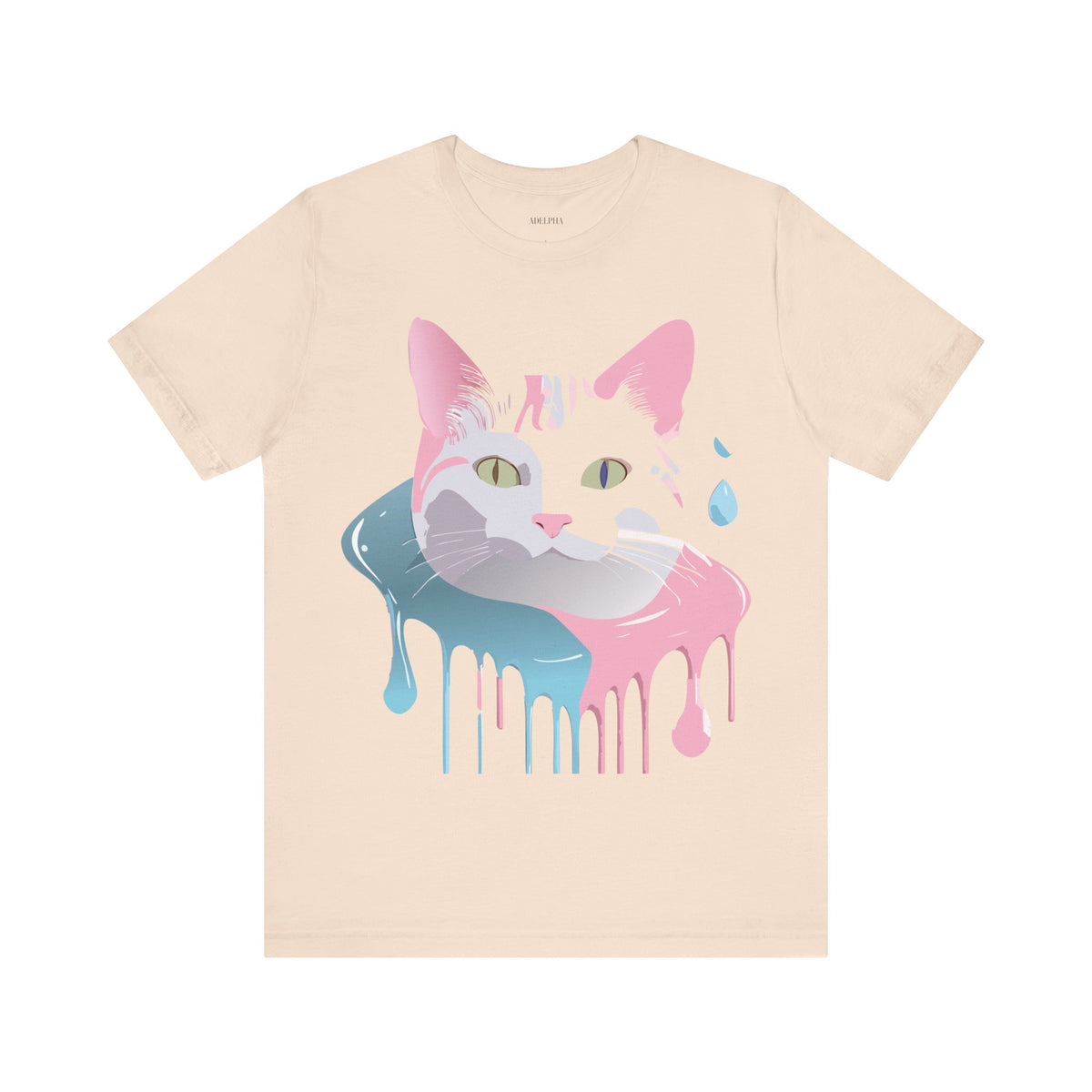 Cat Graphic Unisex Cotton Bella+Canvas Tee with Animal Art Design m11