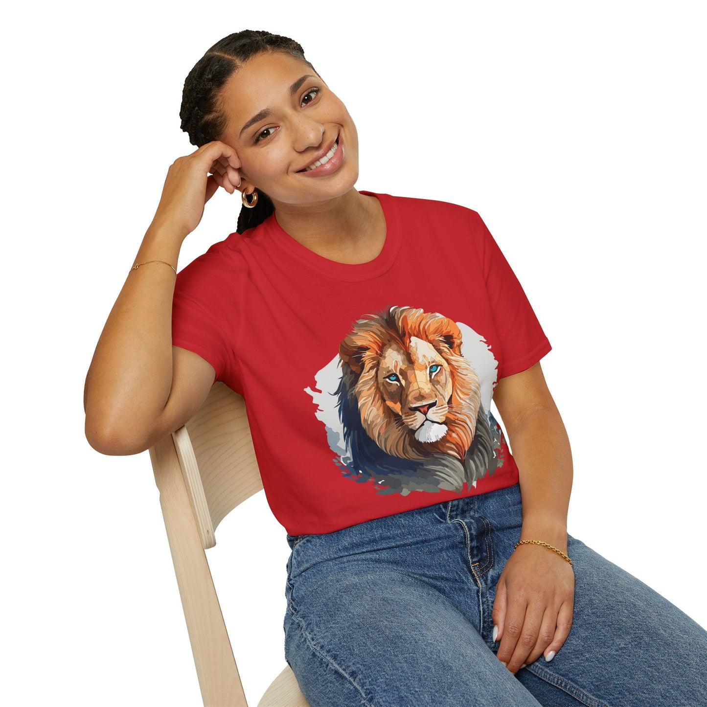 Lion Shirt Unisex Animal Tee Gildan Softstyle 64000 100 Percent Ring Spun Cotton