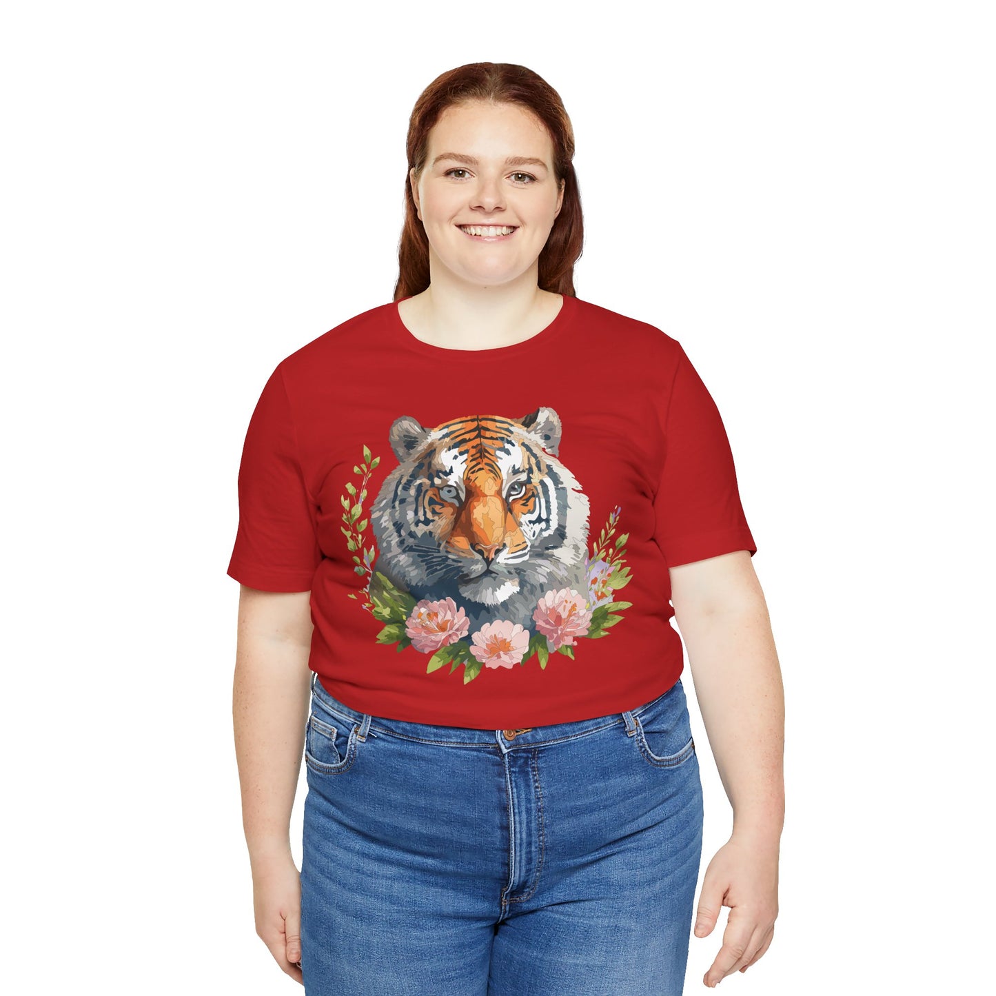 Floral Tiger Shirt, Animal Shirt, Tiger Tee, Unisex Tee, Floral T-shirt, T-Shirt with Animal