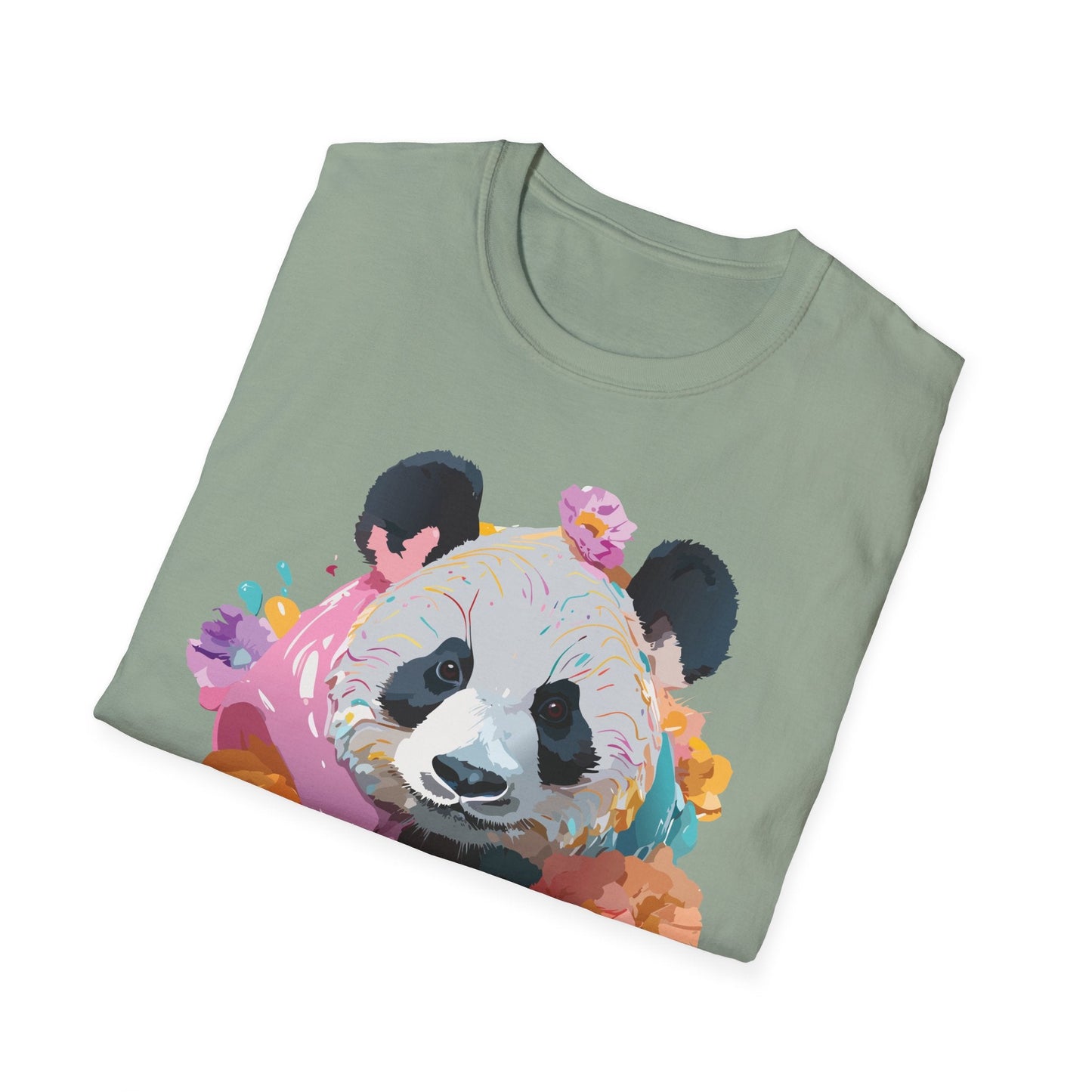 Gildan Softstyle Panda Shirt Unisex T Shirt With Panda Animal Design 100 Percent Cotton Tee