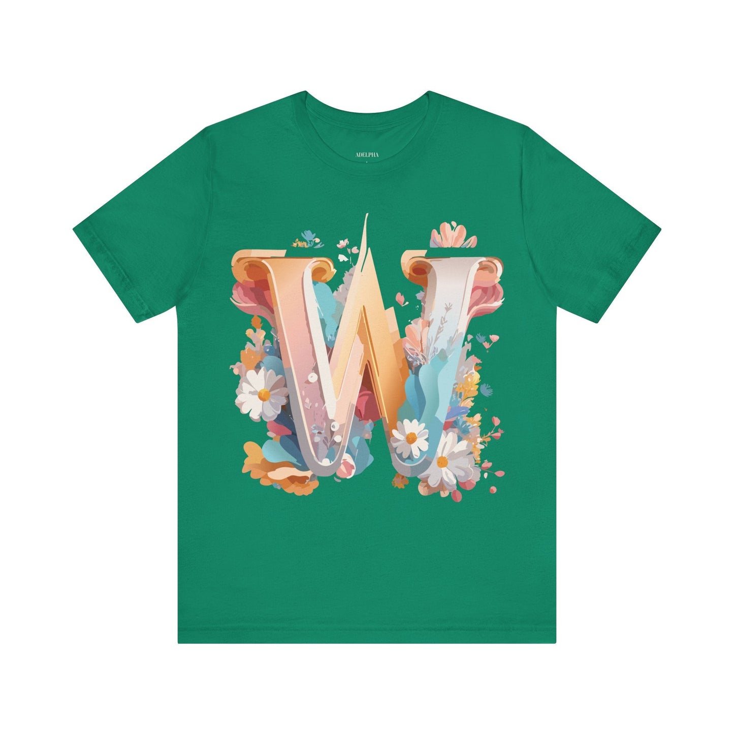Letter W Shirt Unisex Graphic Tee By Adelpha Vintage Inspired Art Short Sleeve Collection