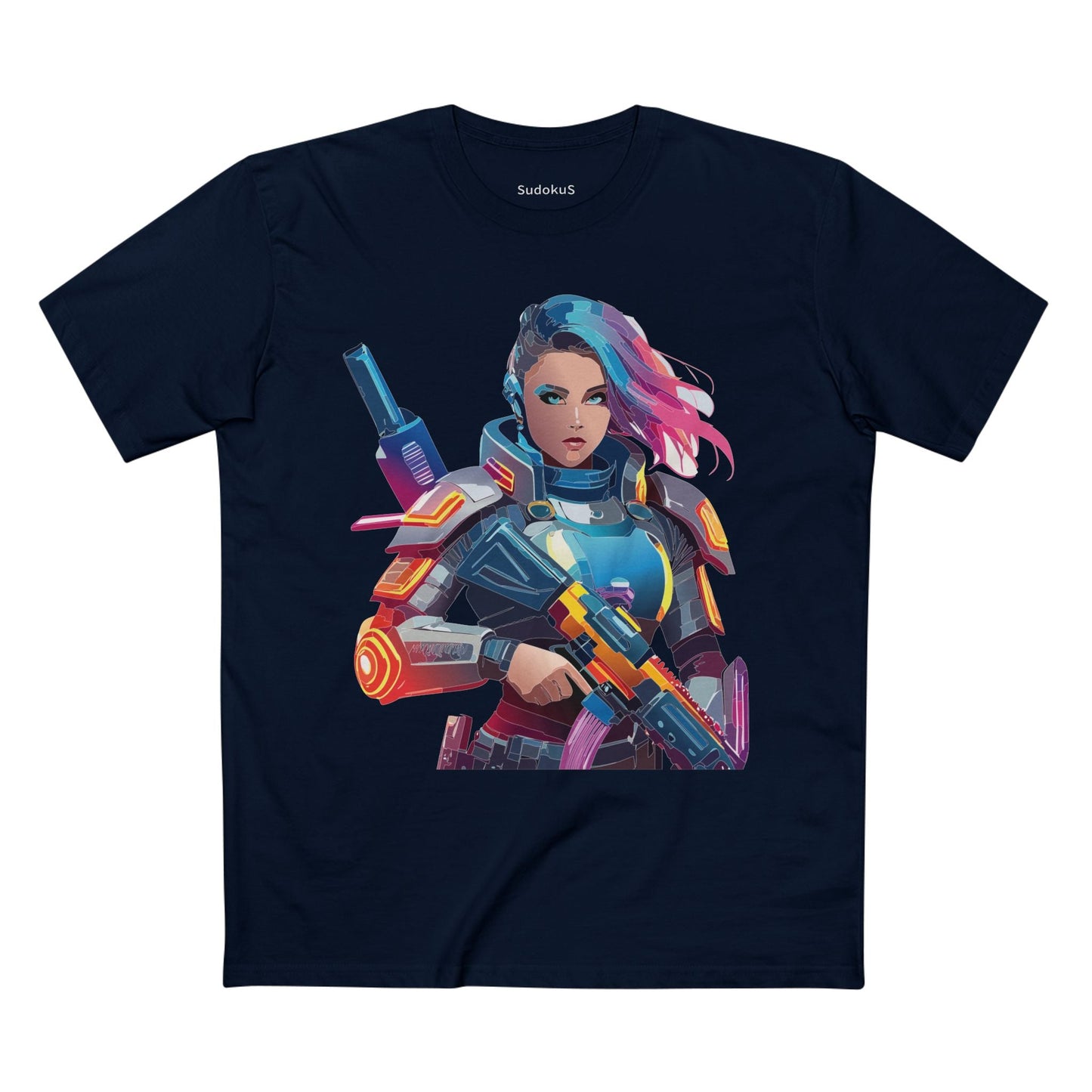 Army-woman Graphic Unisex 100 Cotton Staple Tee 23