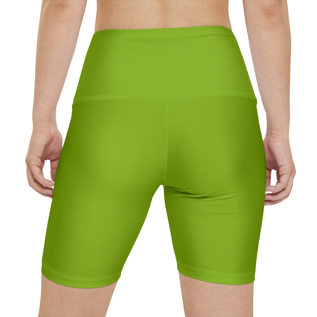 Lime Moss Women's Lime Green Workout Shorts — High-Waist Active Bike Shorts