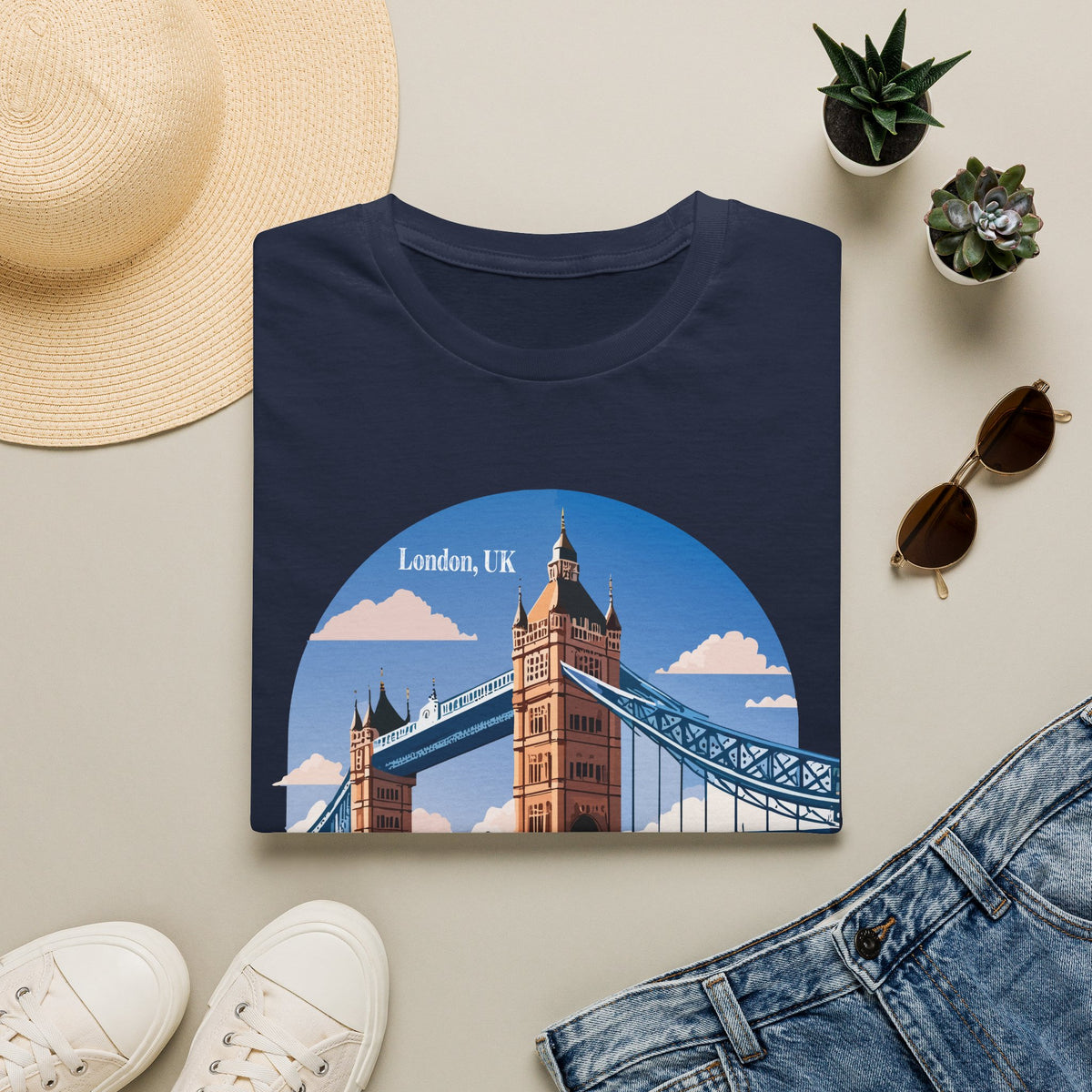 London Tower Bridge Tee | UK Landmark Illustration, Travel Souvenir
