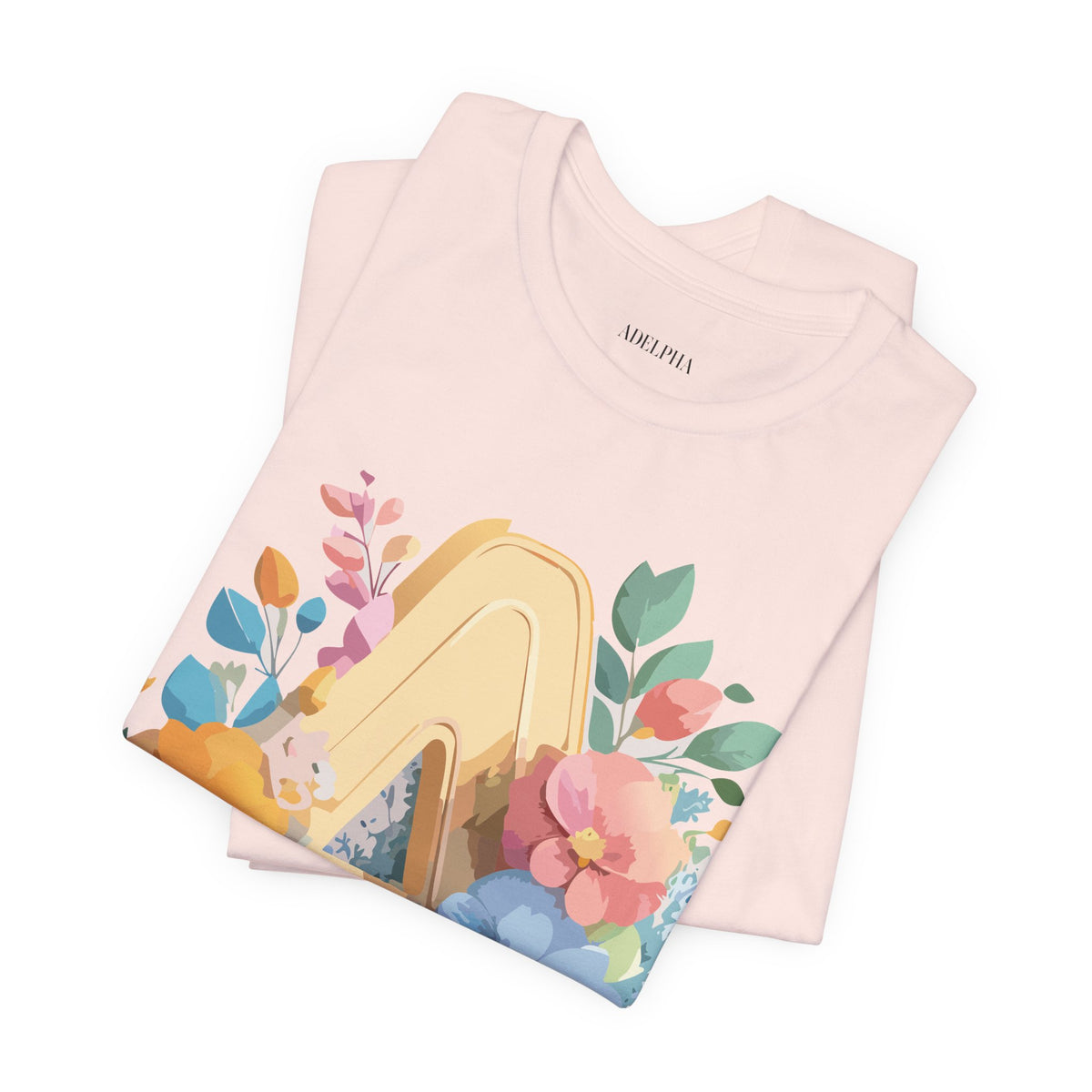 Letter A Graphic Unisex Cotton Bella+Canvas Tee with Art Letter Design
