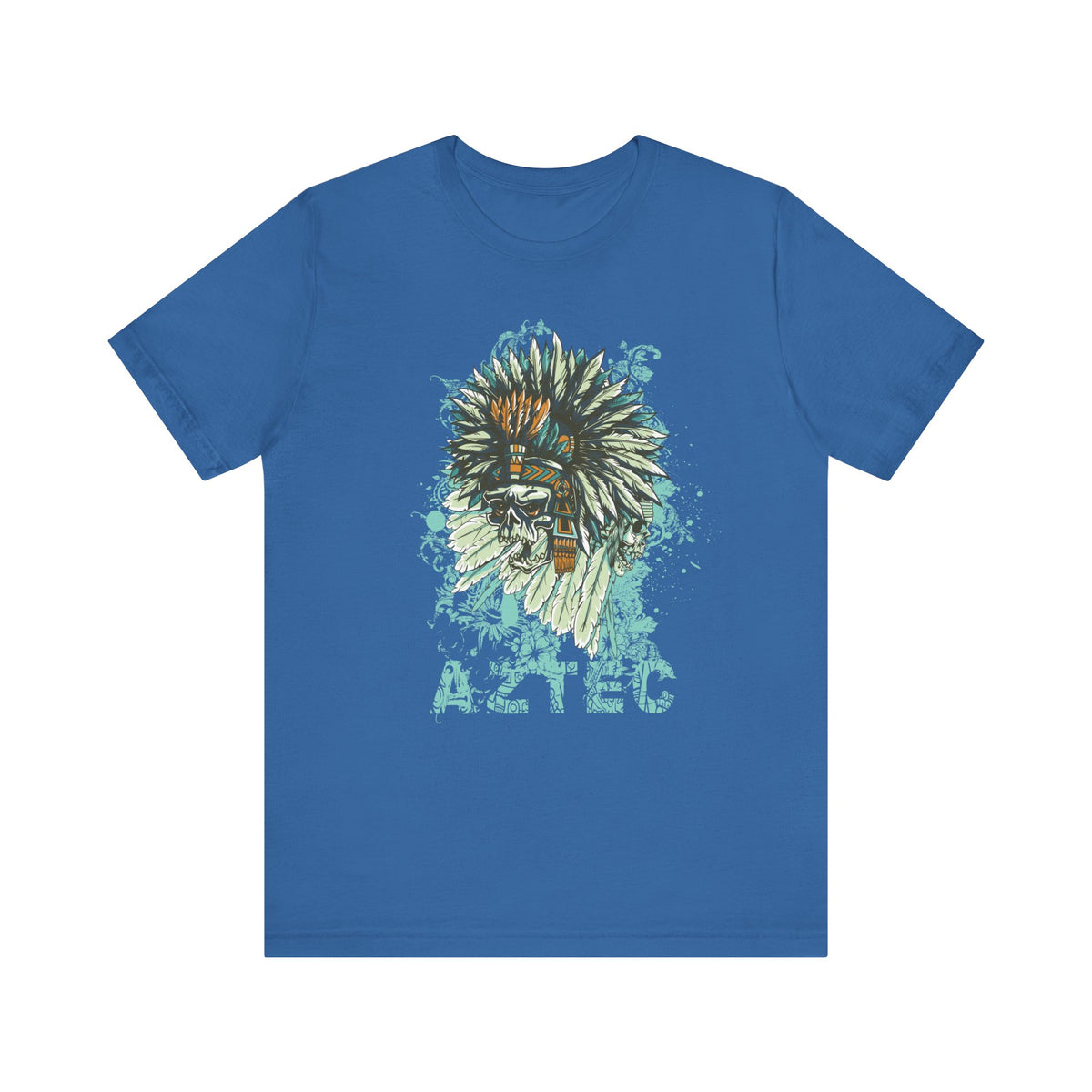 Aztec Headdress Skull T-Shirt Tribal Skull Graphic Unisex Cotton Tee Art-14