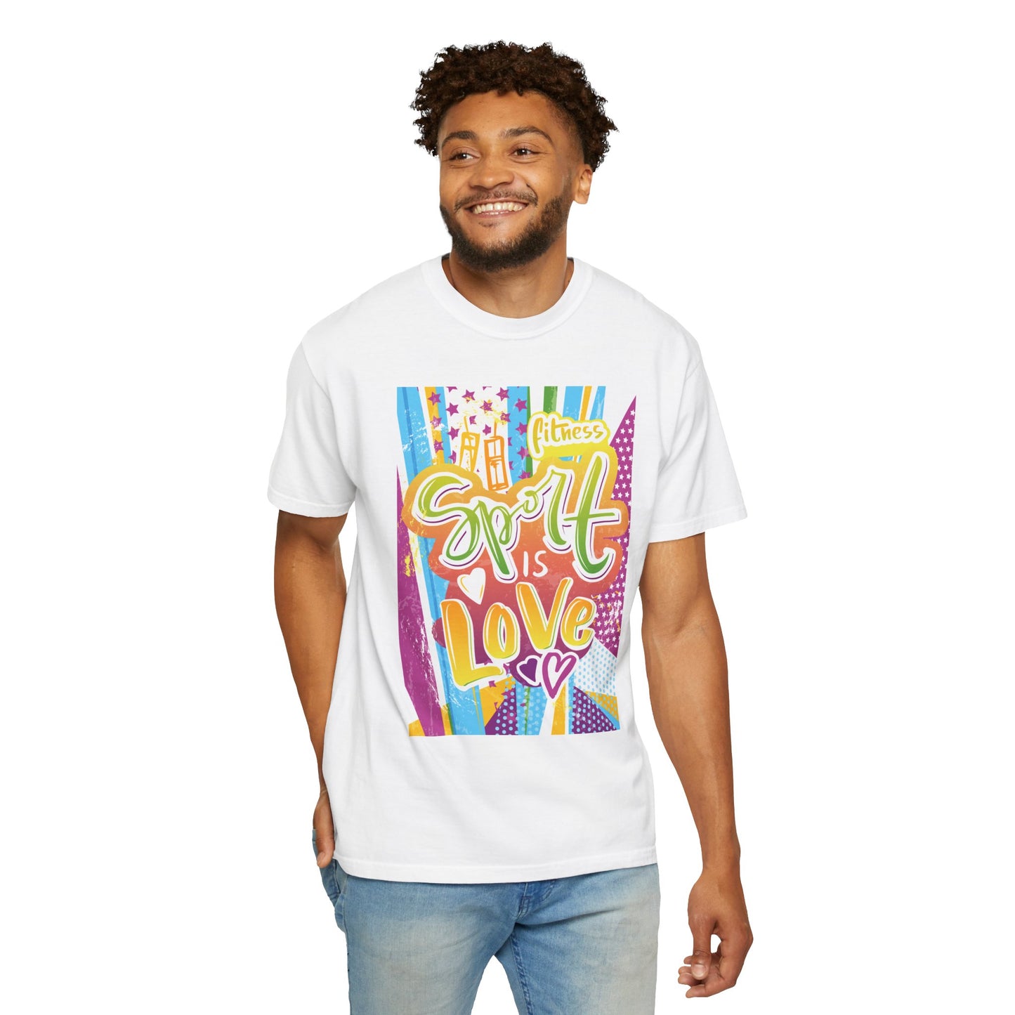 Unisex T-shirt with sports art design