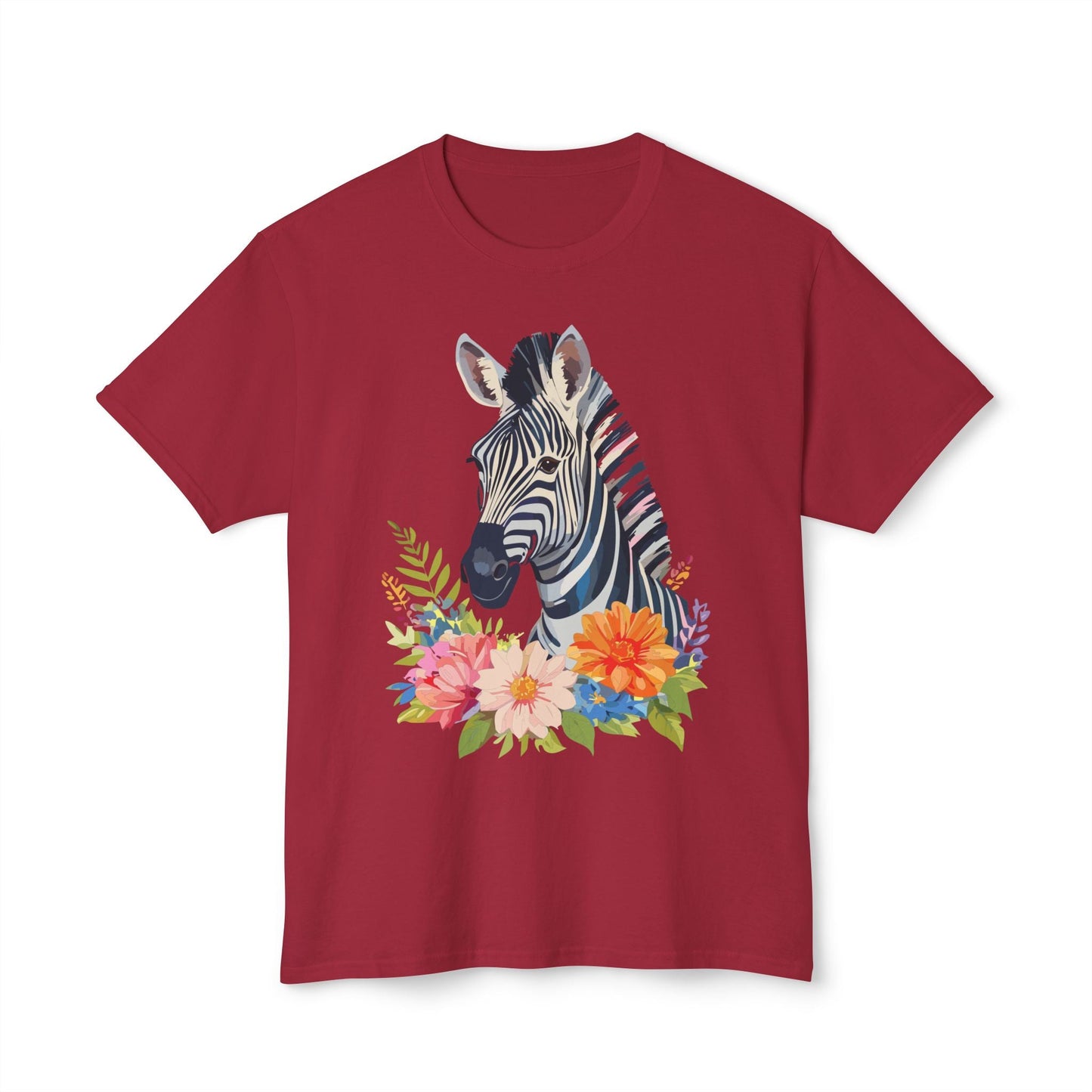 Unisex Zebra Art T Shirt With Full Color Print 100 Percent Cotton Jersey Tee Premium