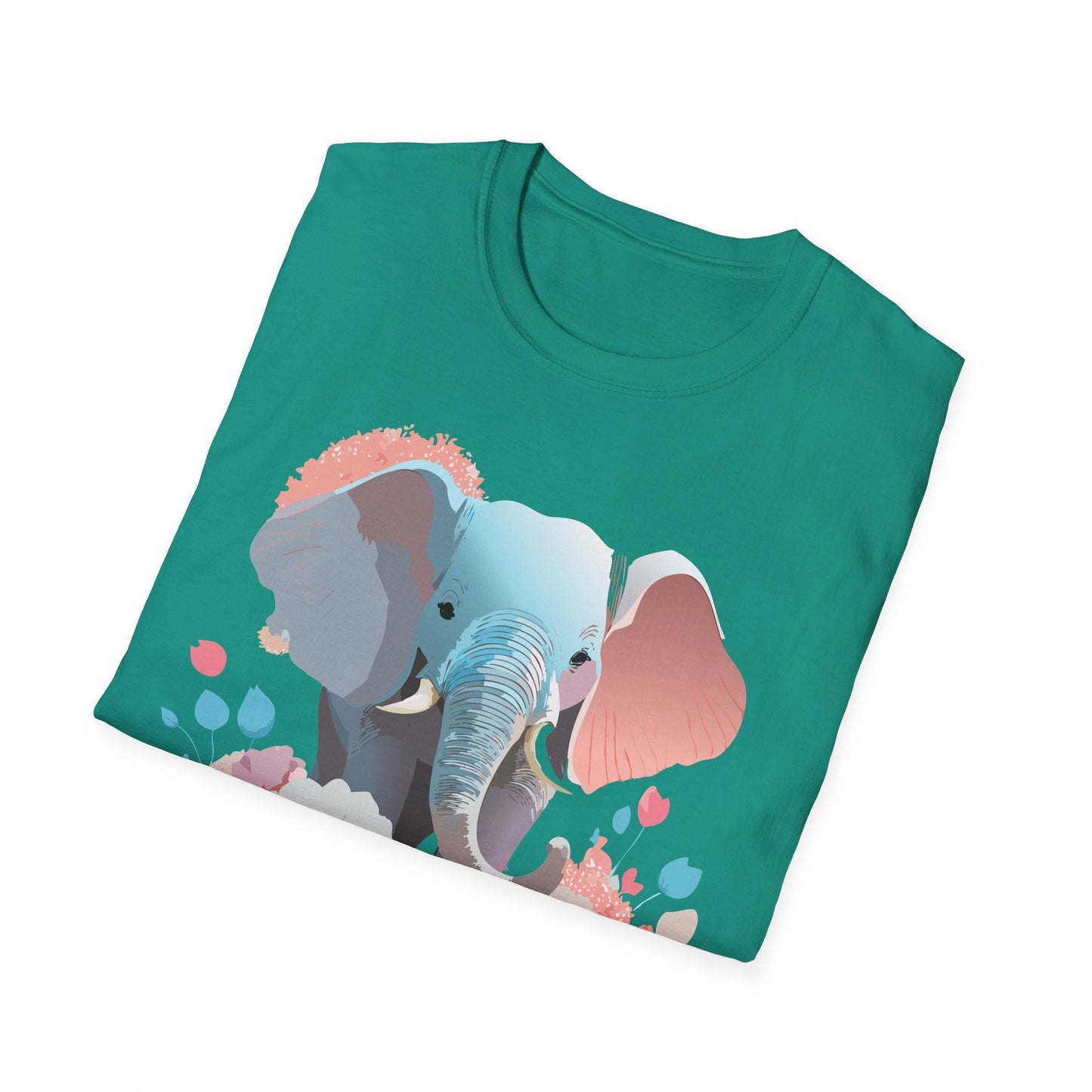Elephant T Shirt Unisex Softstyle Graphic Tee With Elephant Animation Animal Print