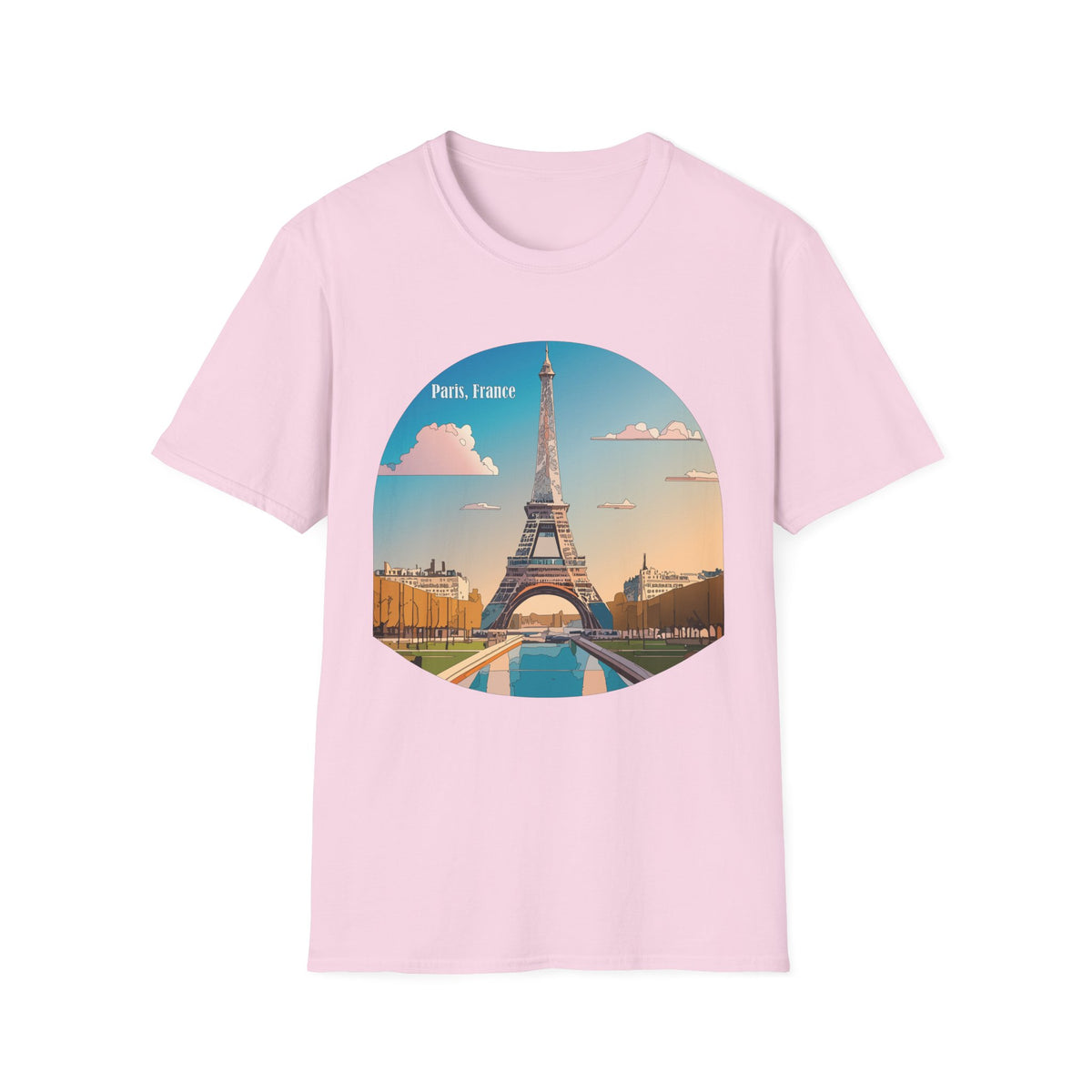 Paris Eiffel Tower Illustration T-Shirt | Paris, France Graphic Tee