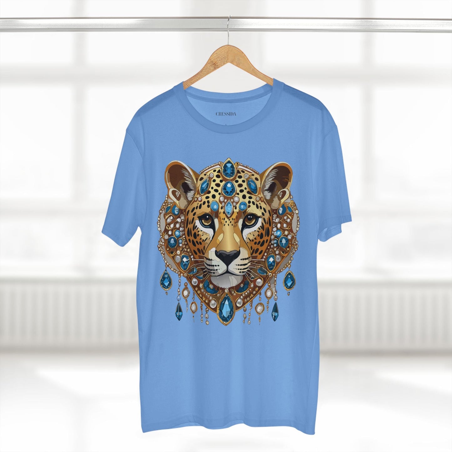 Cheetah Graphic Unisex 100 Cotton Tee With Unique Animal Golden Medallion Art Design 46