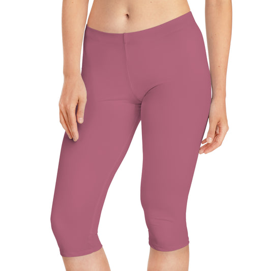 Pink Color Capri Leggings, Pink Capri Leggings 19