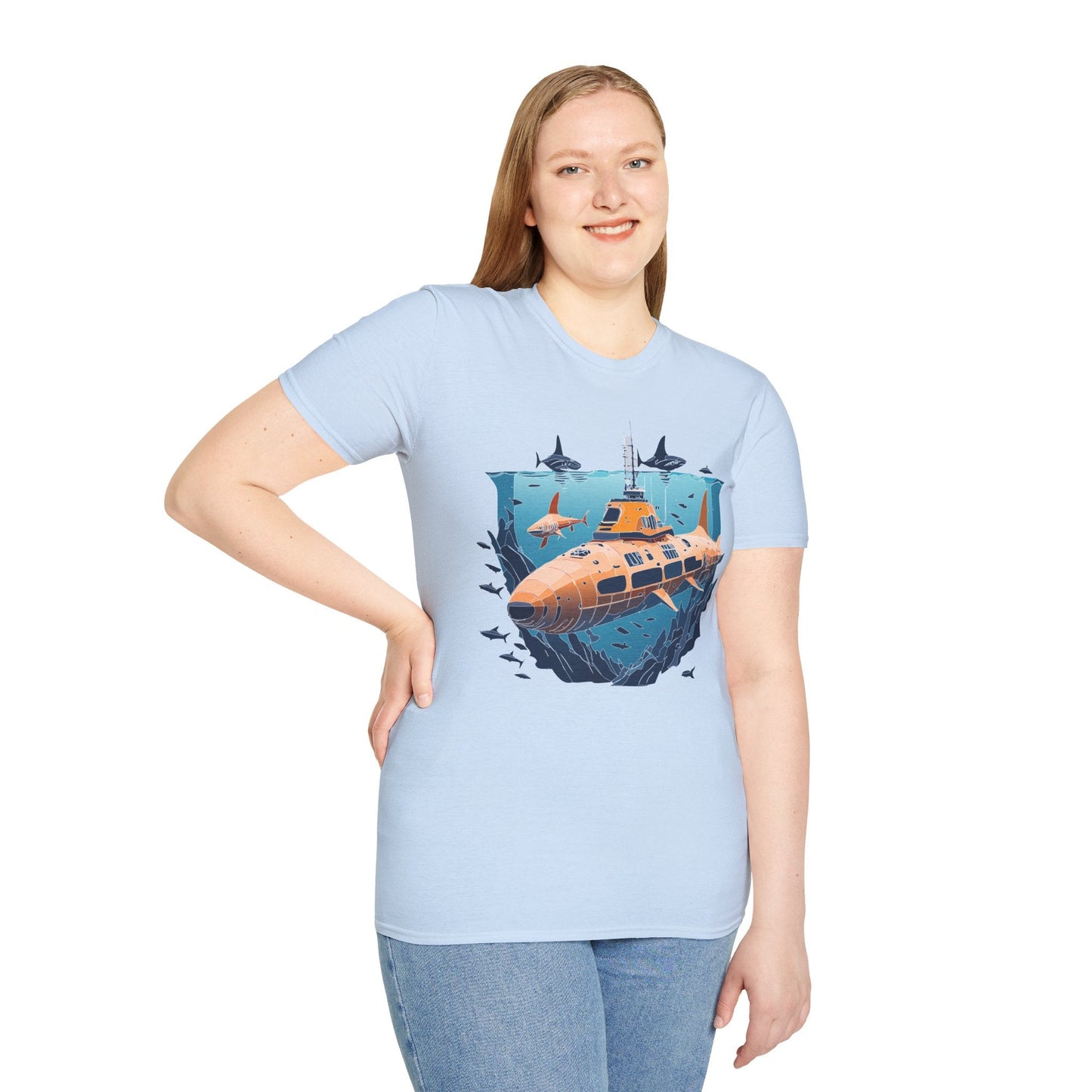 Ocean T Shirt Unisex Gildan Softstyle 64000 Ocean Theme Tee 100 Percent Cotton Fabric