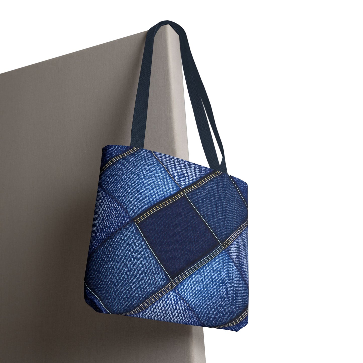 Denim Fabric Imitation Print Unisex Canvas Bag Poly Spun 3 Sizes Tote Bag 105