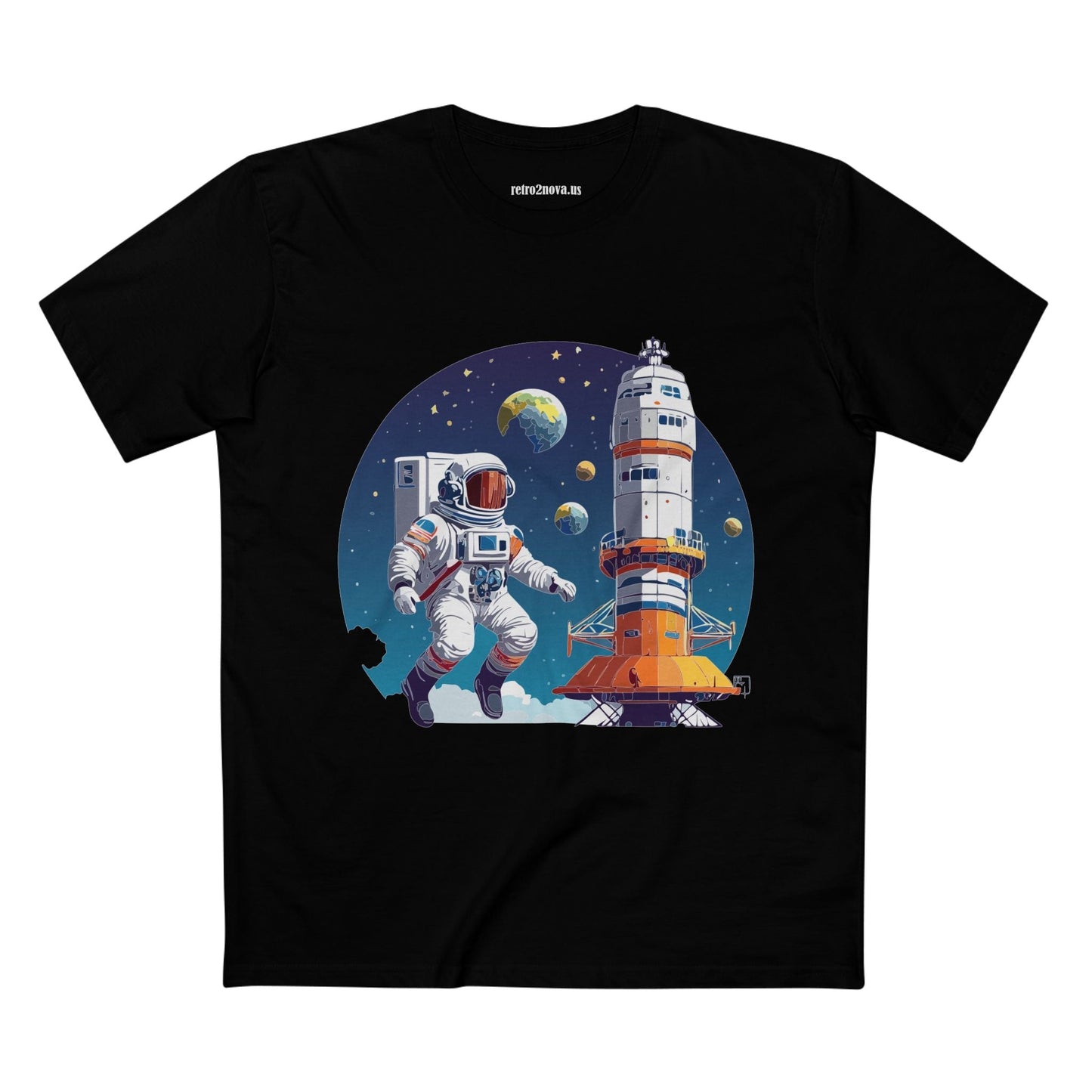 Cosmos Astronaut Shirt Unisex Premium Cotton Tee With Original Space Art Design From Retro2Nova