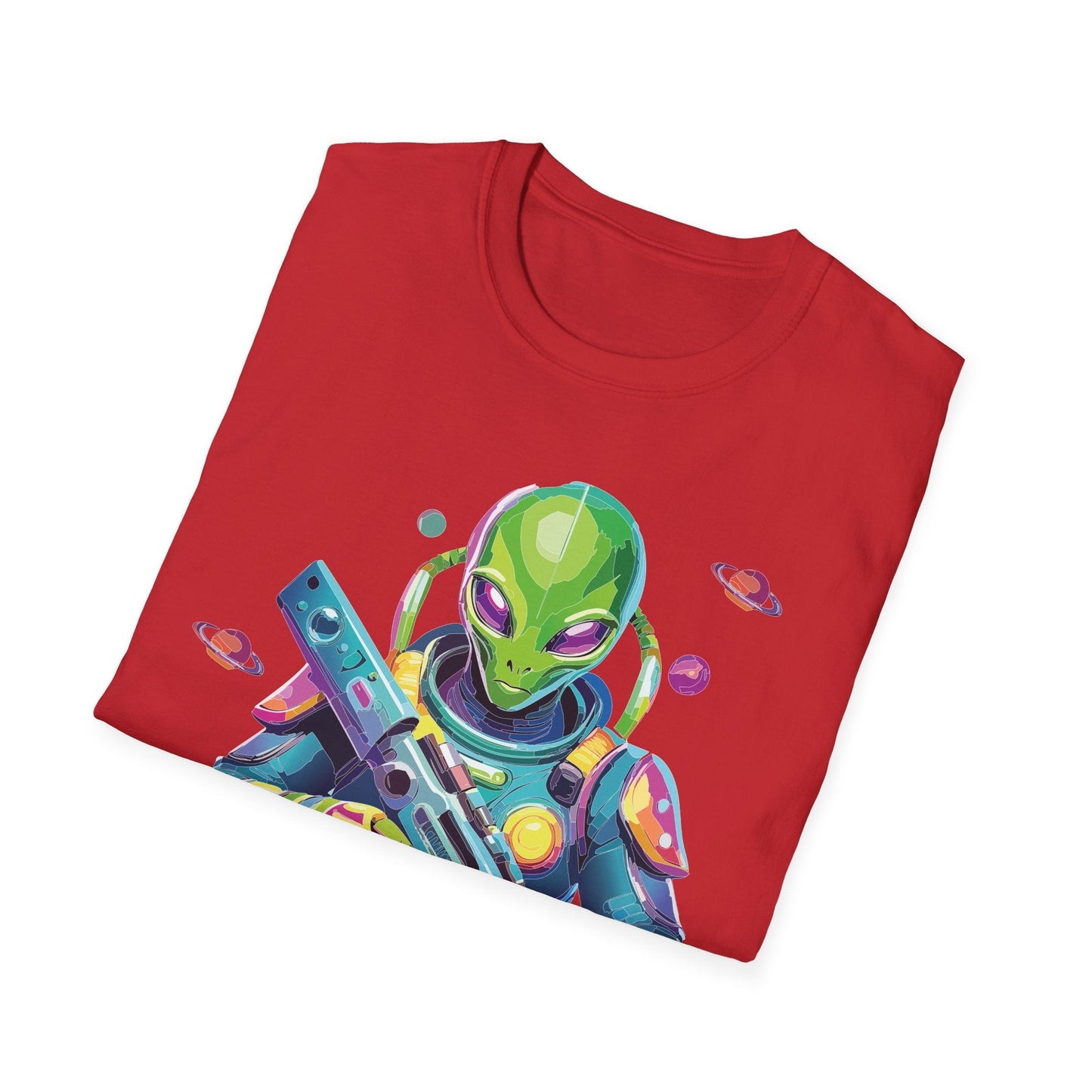 Alien Graphic Unisex Cotton Softstyle UFO Artwork Tee 8