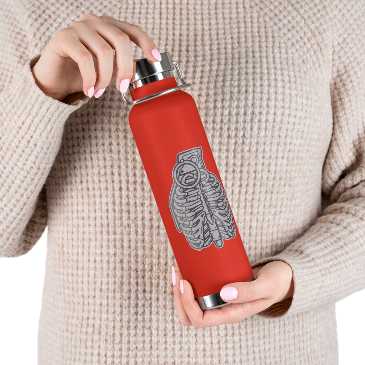 22oz Copper Insulated Water Bottle with Cartoon Design - CV90