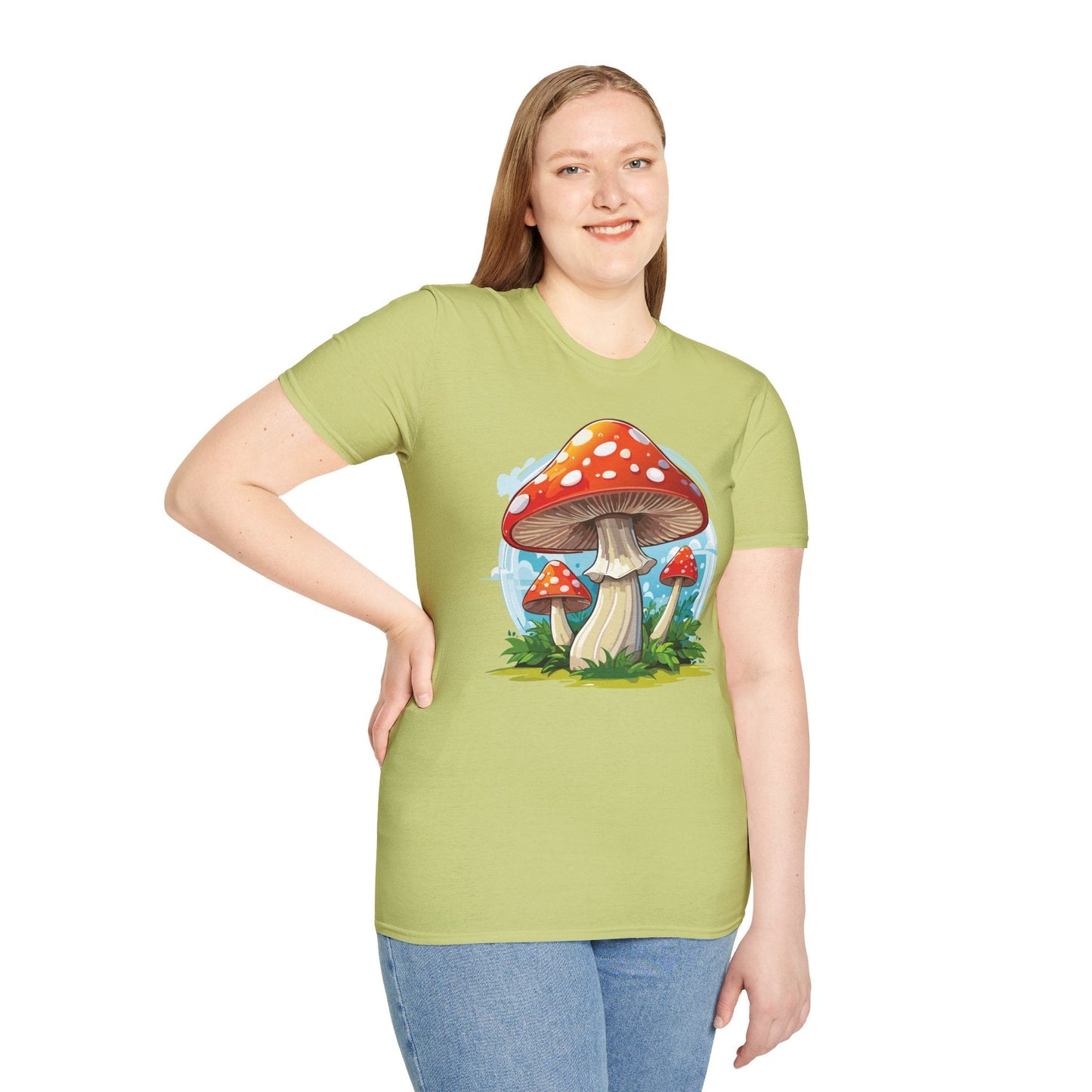 Mashroom Tee Shirt Unisex Funny Mashroom Design 100 Percent Cotton Softstyle Tee