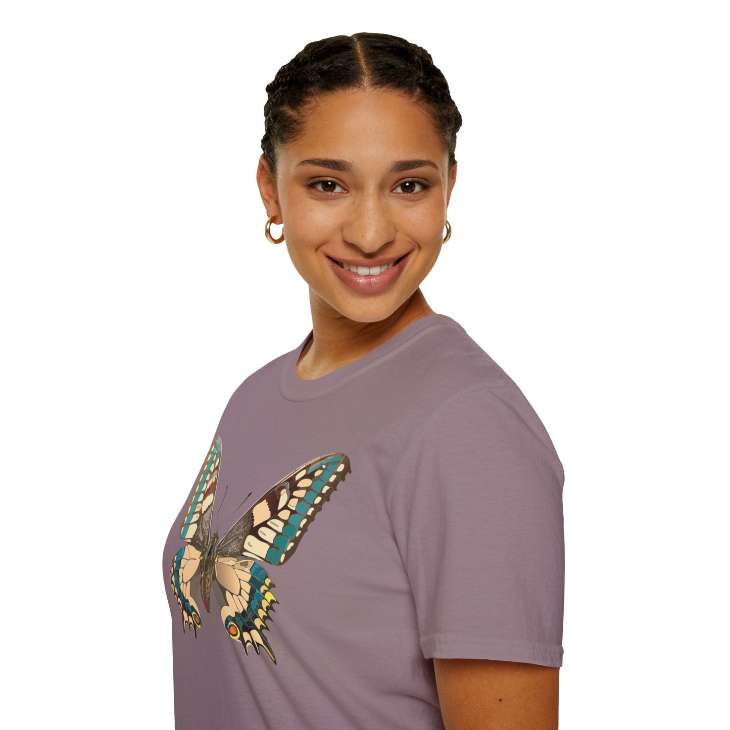 Unisex Butterfly T Shirt Softstyle 64000 Ring Spun Cotton Lightweight Tee Breathable Everyday Comfort
