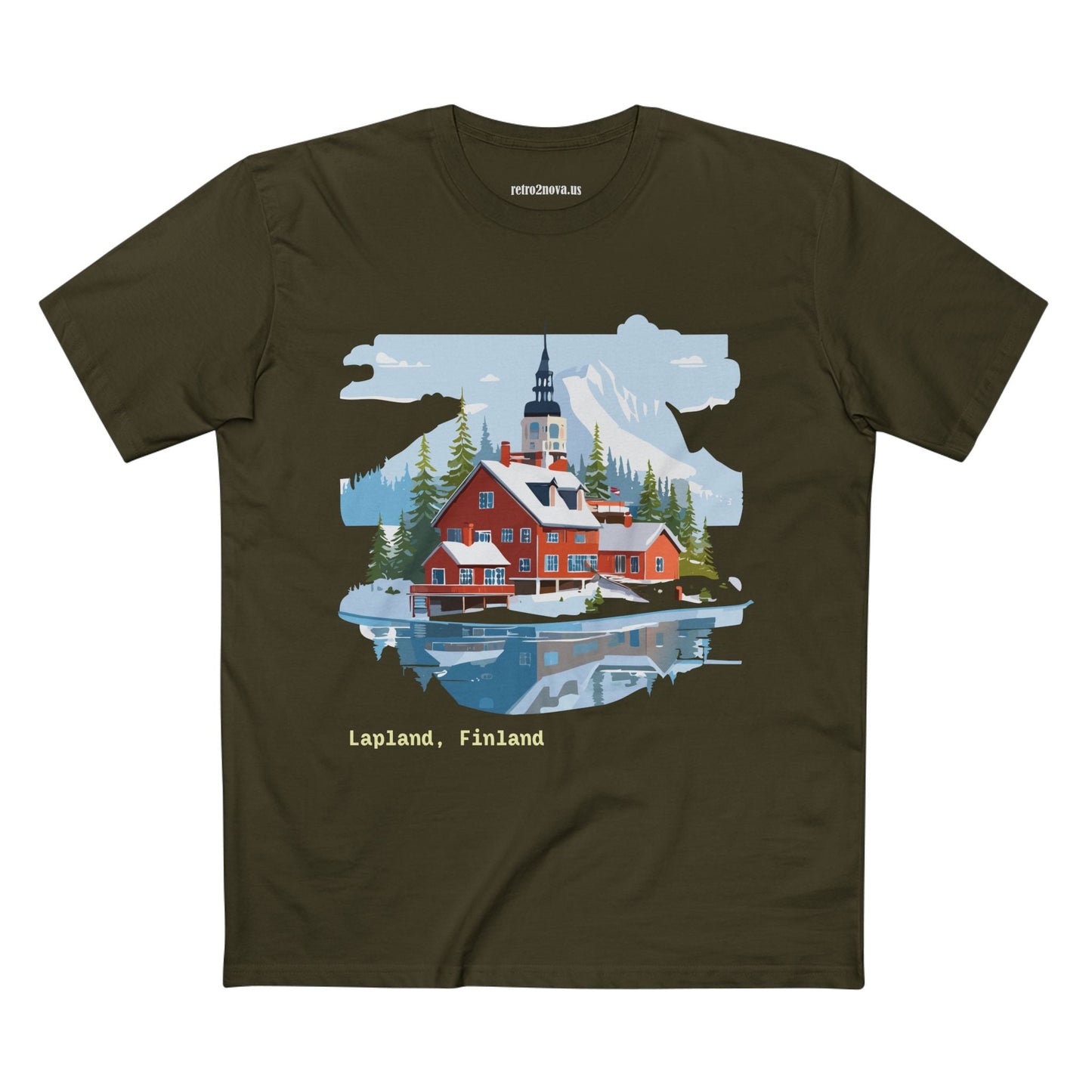 Lapland Travel Shirt Unisex Premium Cotton Tee With Original Art Design TT4 Retro2Nova