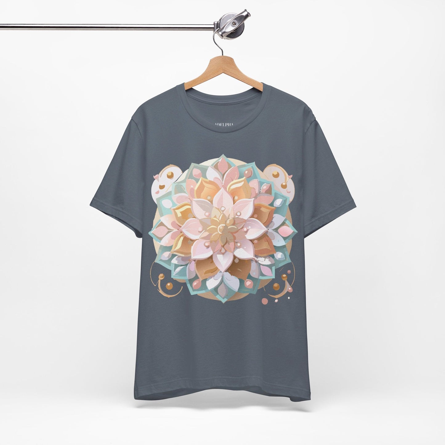 Mandala Graphic Unisex 100 Cotton Vintage Floral Artwork Tee 10