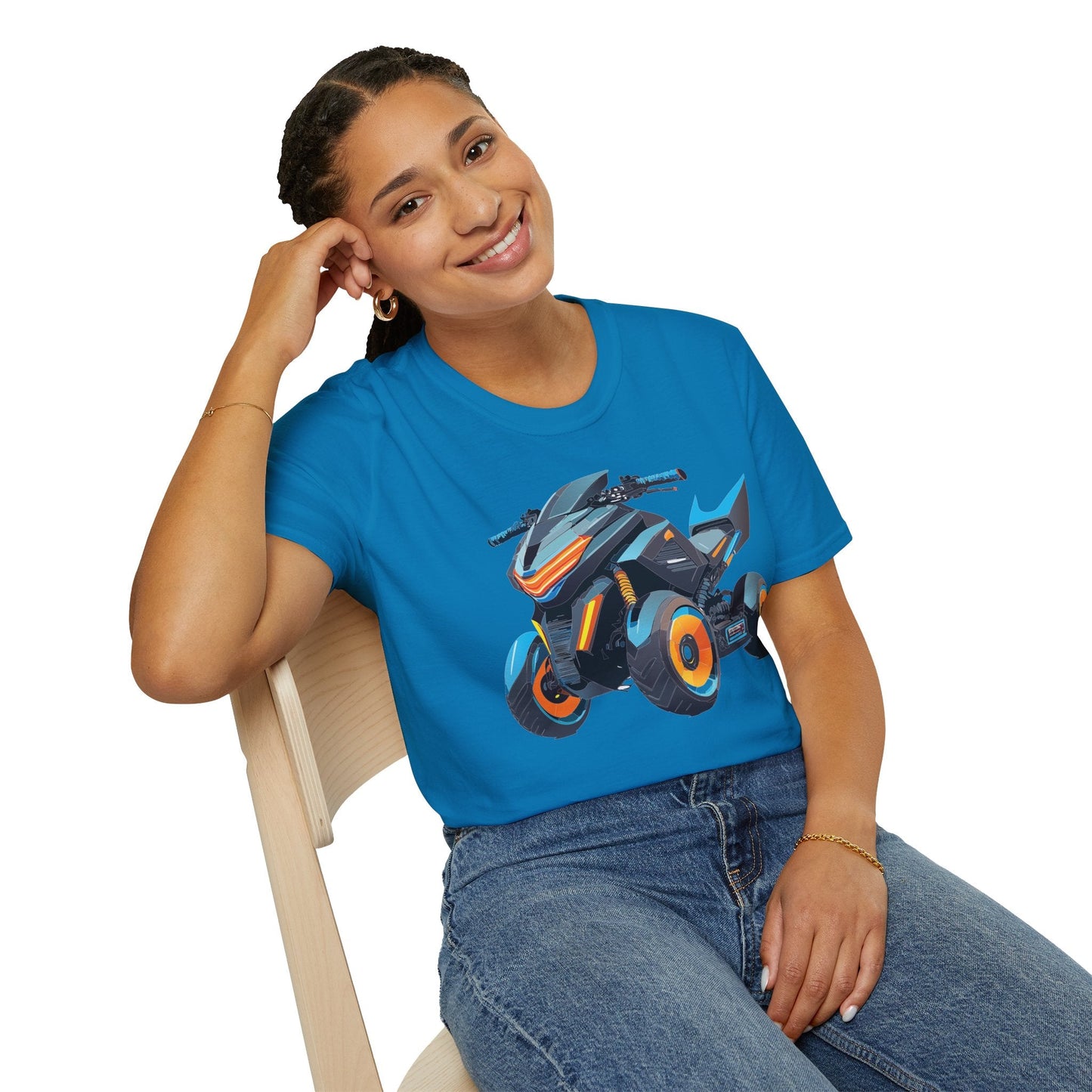 Unisex Motorcycle Art Design T Shirt Softstyle 64000 MTB Graphic Tee For Riders