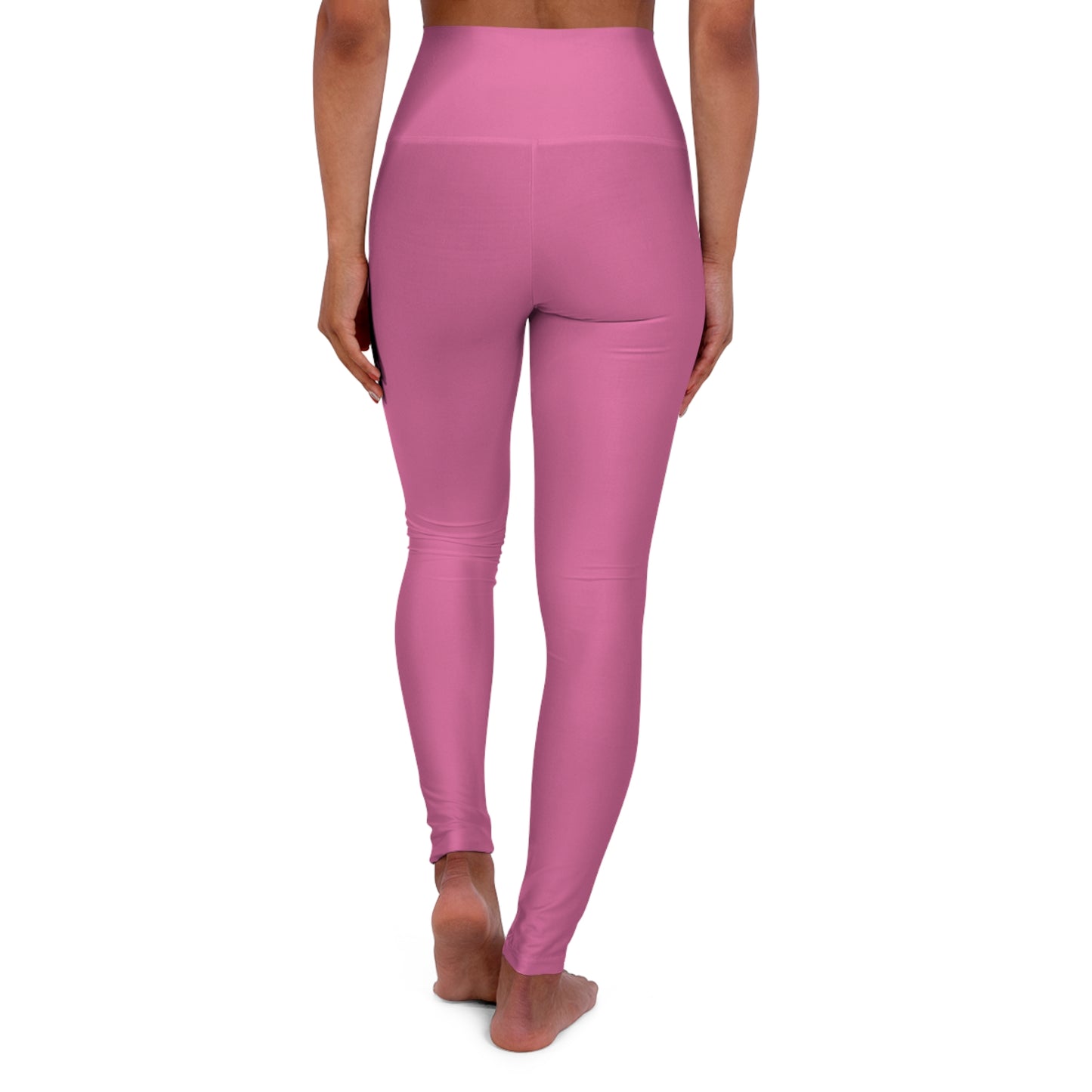 High-Waist Sweet Peony Pink Yoga Leggings Women's Seamless Poly-Span Stretchy Pink Activewear