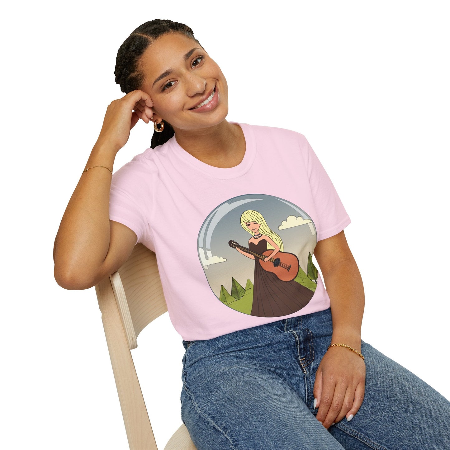 Womens Graphic T Shirt Art Design Tee Softstyle 100 Percent Ring Spun Cotton Short Sleeve