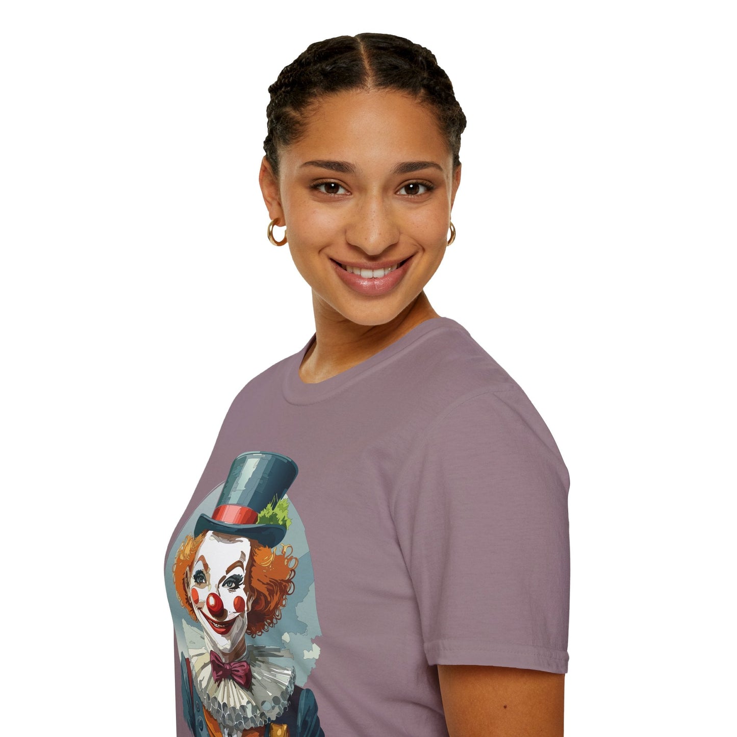Unisex Clown Shirt Funny Man Circus Design Hundred Percent Ring Spun Cotton Gildan Softstyle Tee