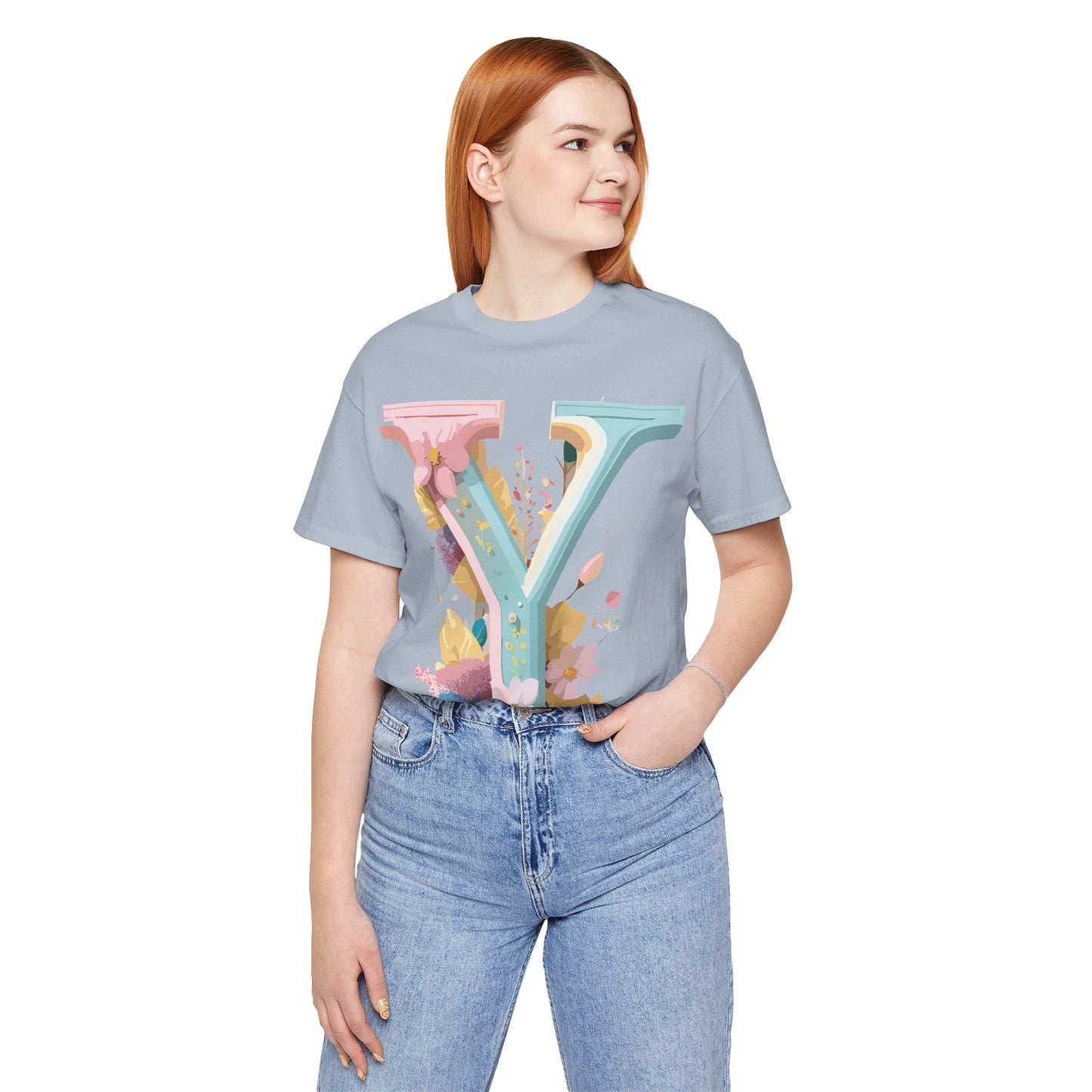 Letter Y Shirt Unisex Jersey Graphic Tee By Adelpha Vintage Inspired Art Short Sleeve Premium