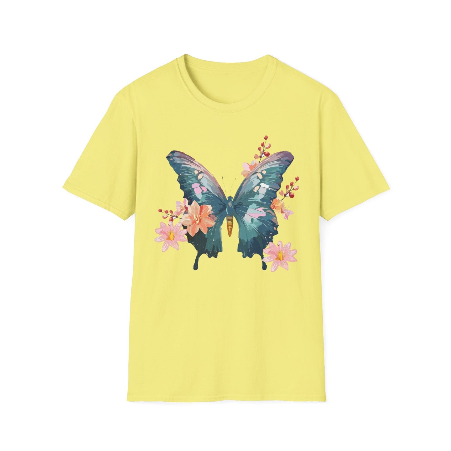 Butterfly T Shirt Unisex Gildan Softstyle 64000 100 Percent Ring Spun Cotton Monarch Tee