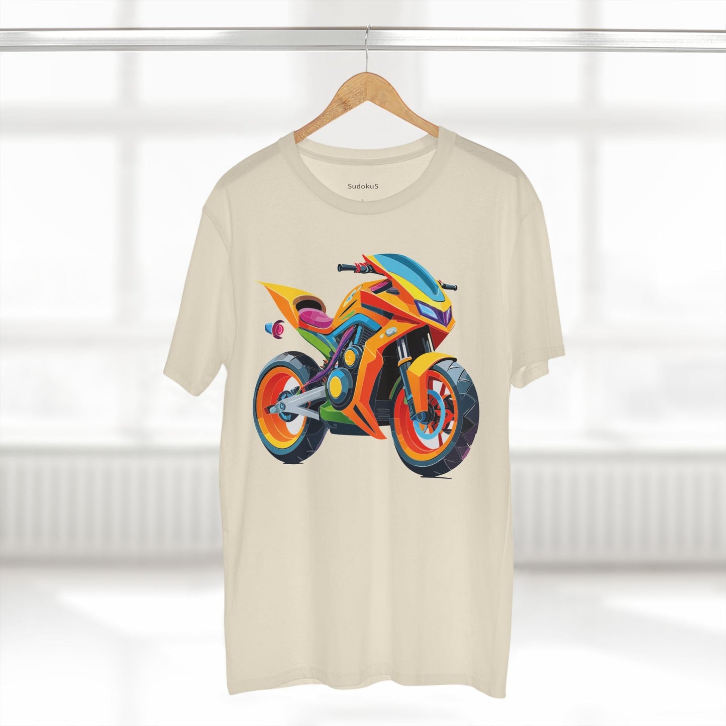Moto Bike Graphic Unisex 100 Cotton Staple Tee 3