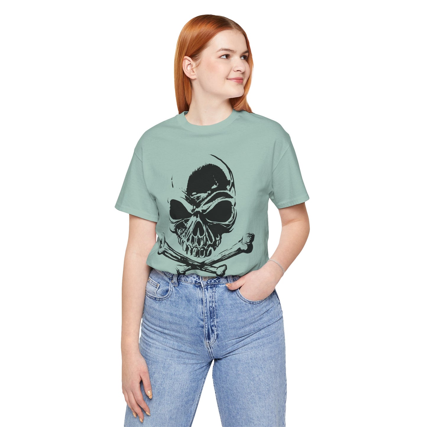 Black Skull Graphic Design Tee, Skull Shirt, Vintage Tees, Art Design T-Shirt, Vintage Graphic Tee, Art Shirts with Skulls