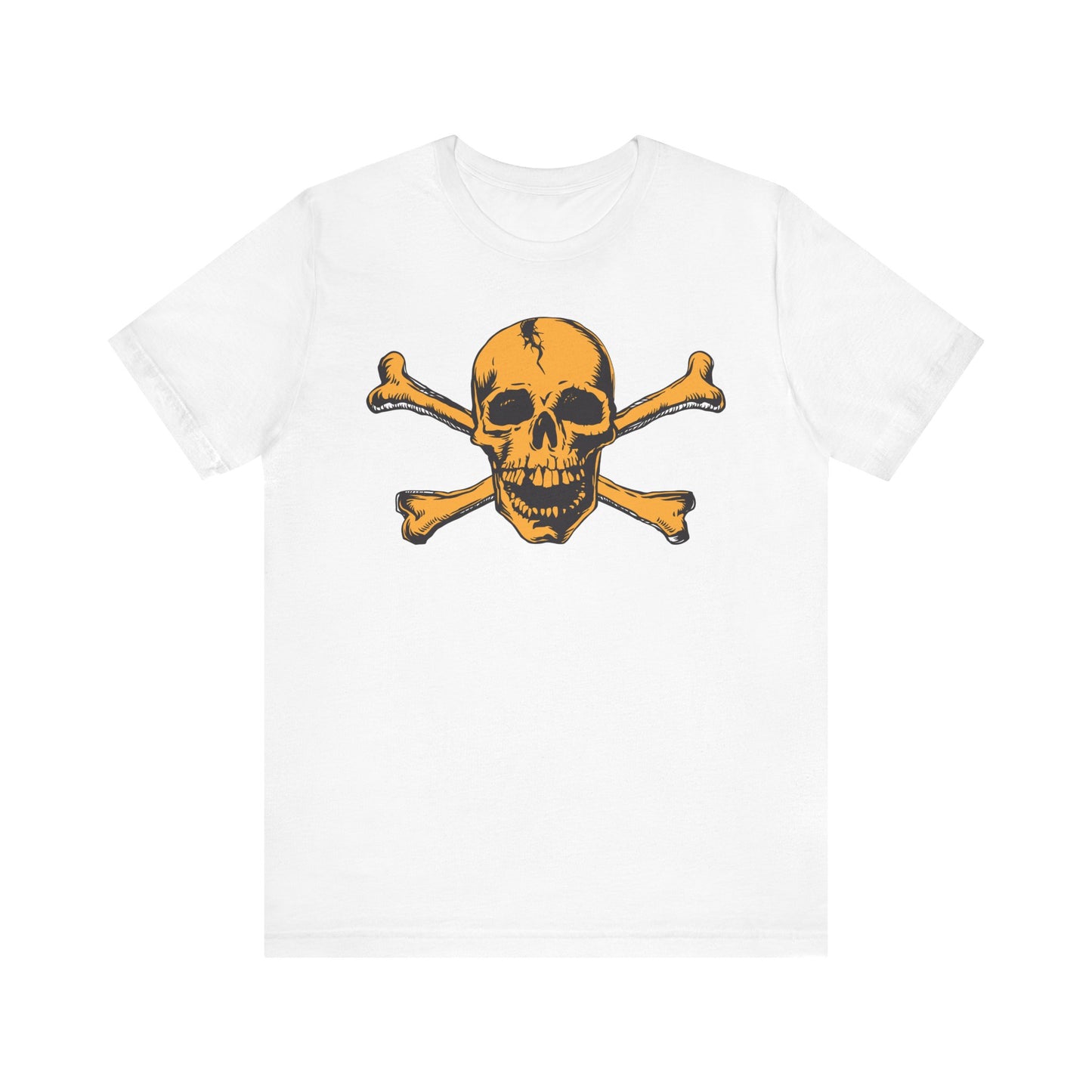 Orange Skull Graphic Design Tee, Skull Shirt, Vintage Tees, Art Design T-Shirt, Vintage Graphic Tee, Art Shirts with Skulls