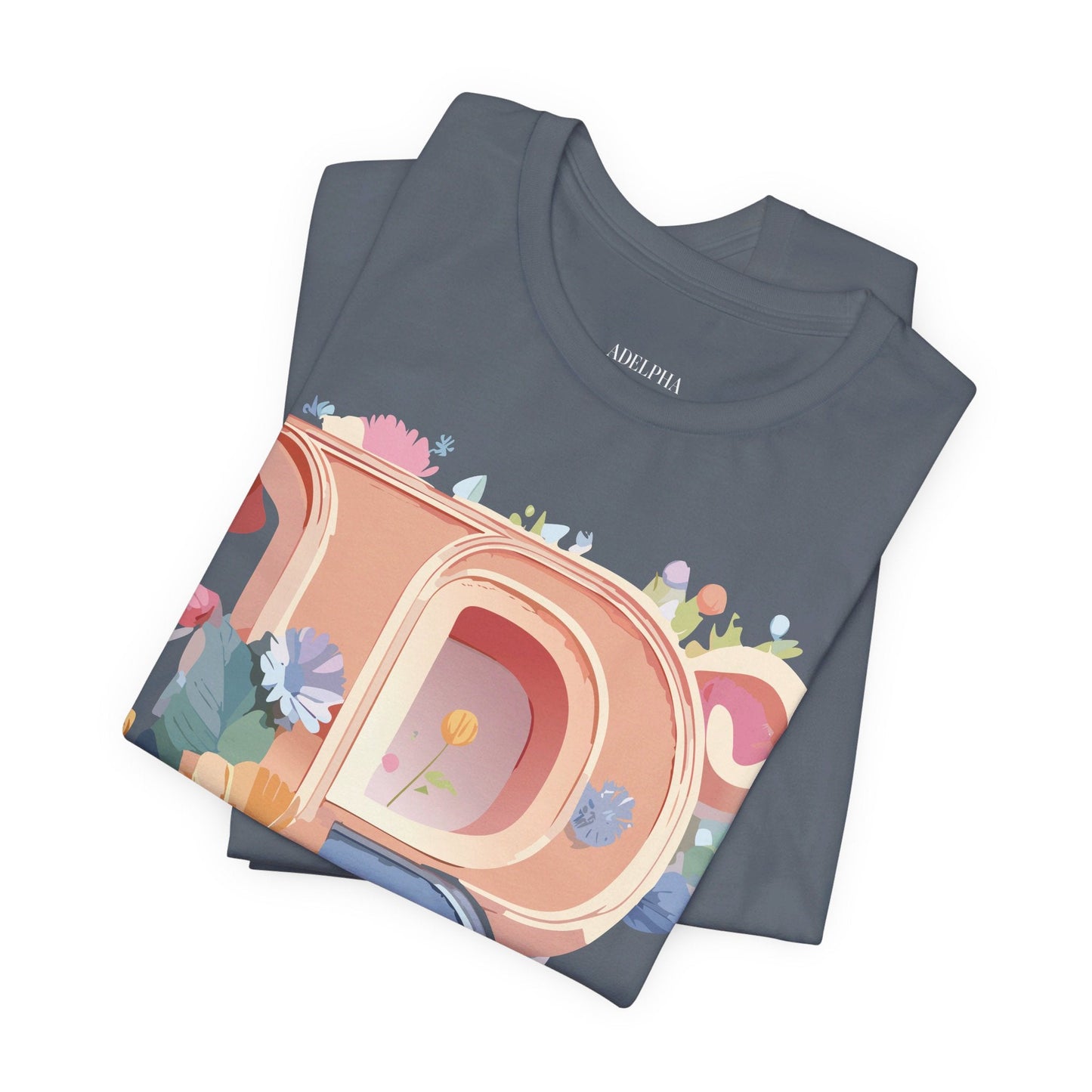 Letter R Shirt Unisex Graphic Tee Premium Cotton Vintage Inspired Art By Adelpha Short Sleeve