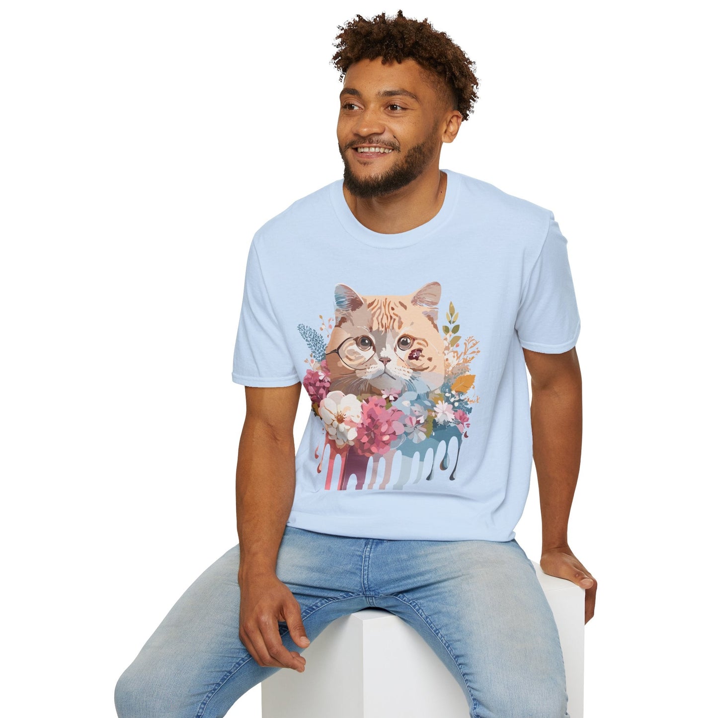 Cat Shirt Unisex Cat Tee Kitten Print Softstyle Gildan 64000