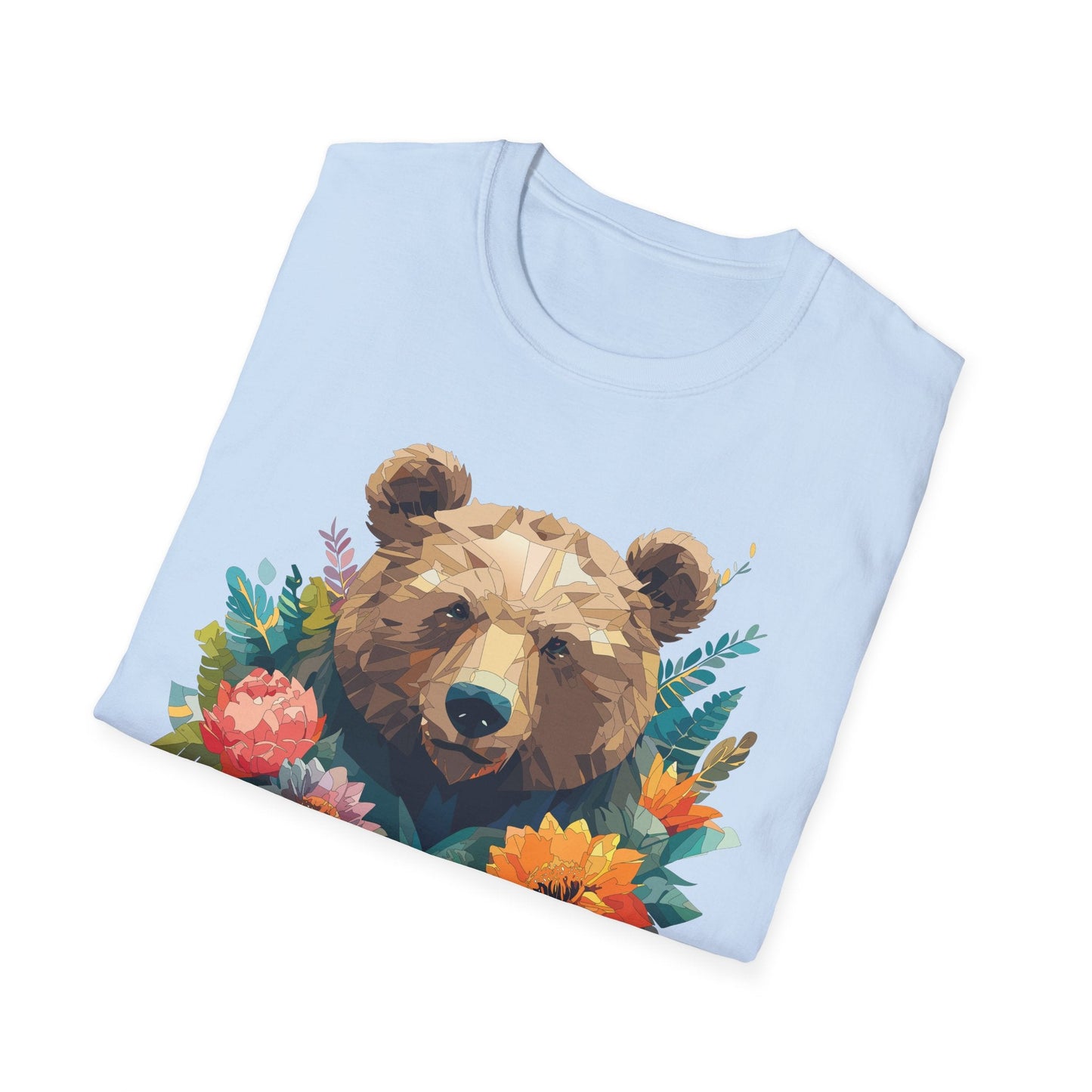 Bear T Shirt Unisex Softstyle Tee 100 Percent Ring Spun Cotton Gildan 64000 Comfortable